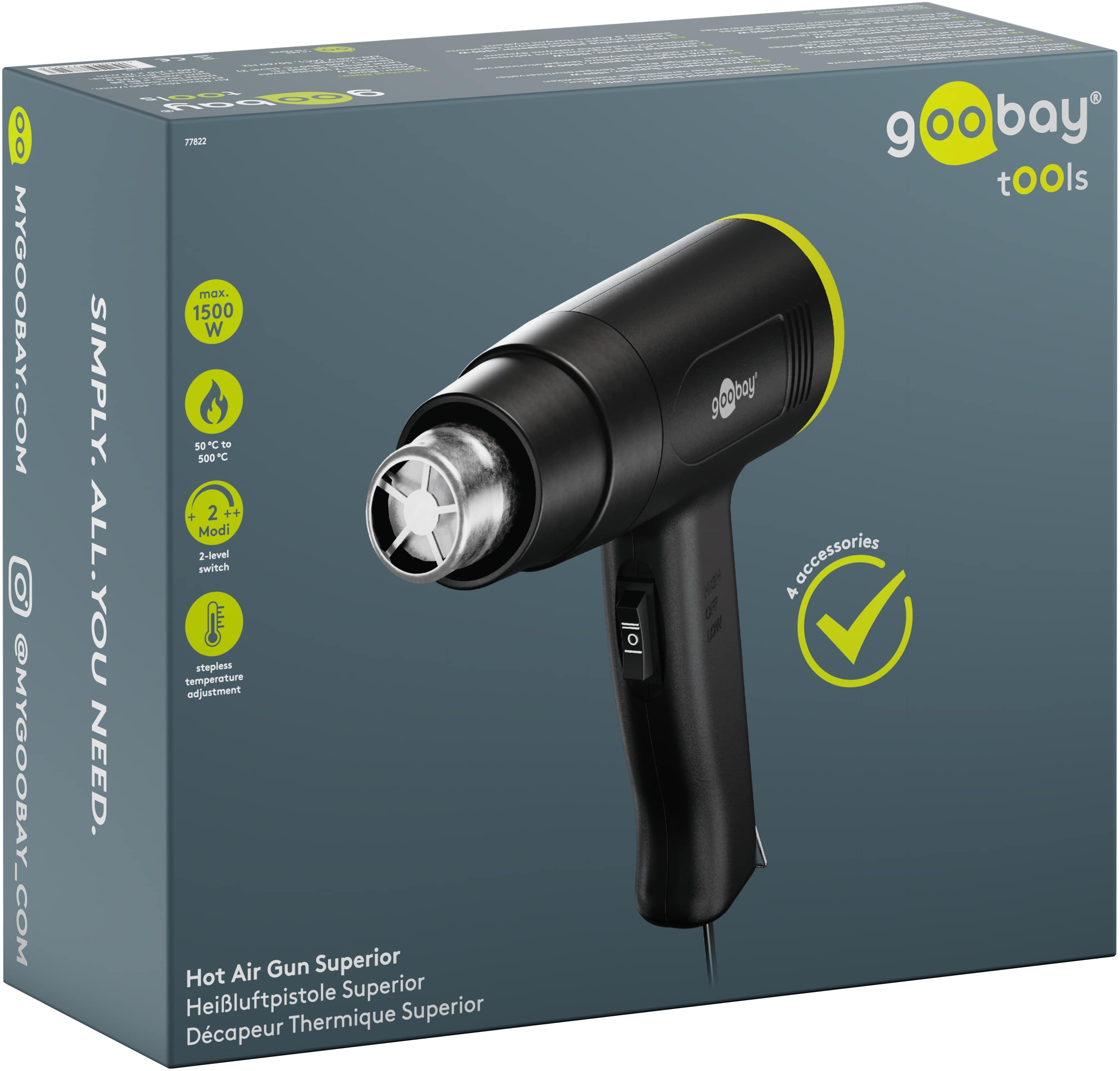 GOOBAY TOOLS Heißluftpistole Superior, 77822, 1500 W GOOBAY TOOLS Heißluftpistole Superior, 77822, 1500 W