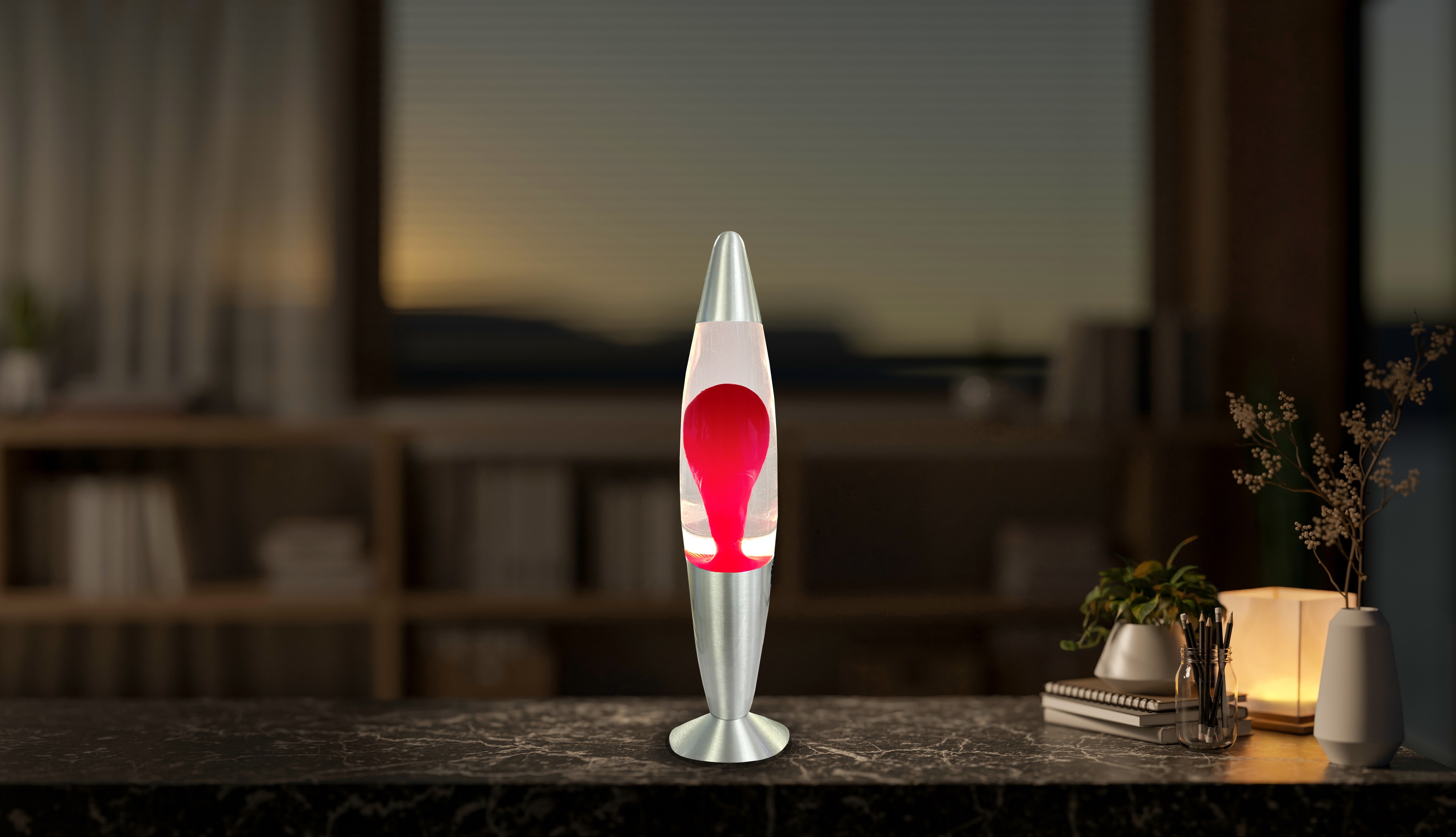 BLULAXA LED-Lava-Tischleuchte, 50960, 20W, 34 cm, rot/klar BLULAXA LED-Lava-Tischleuchte, 50960, 20W, 34 cm, rot/klar