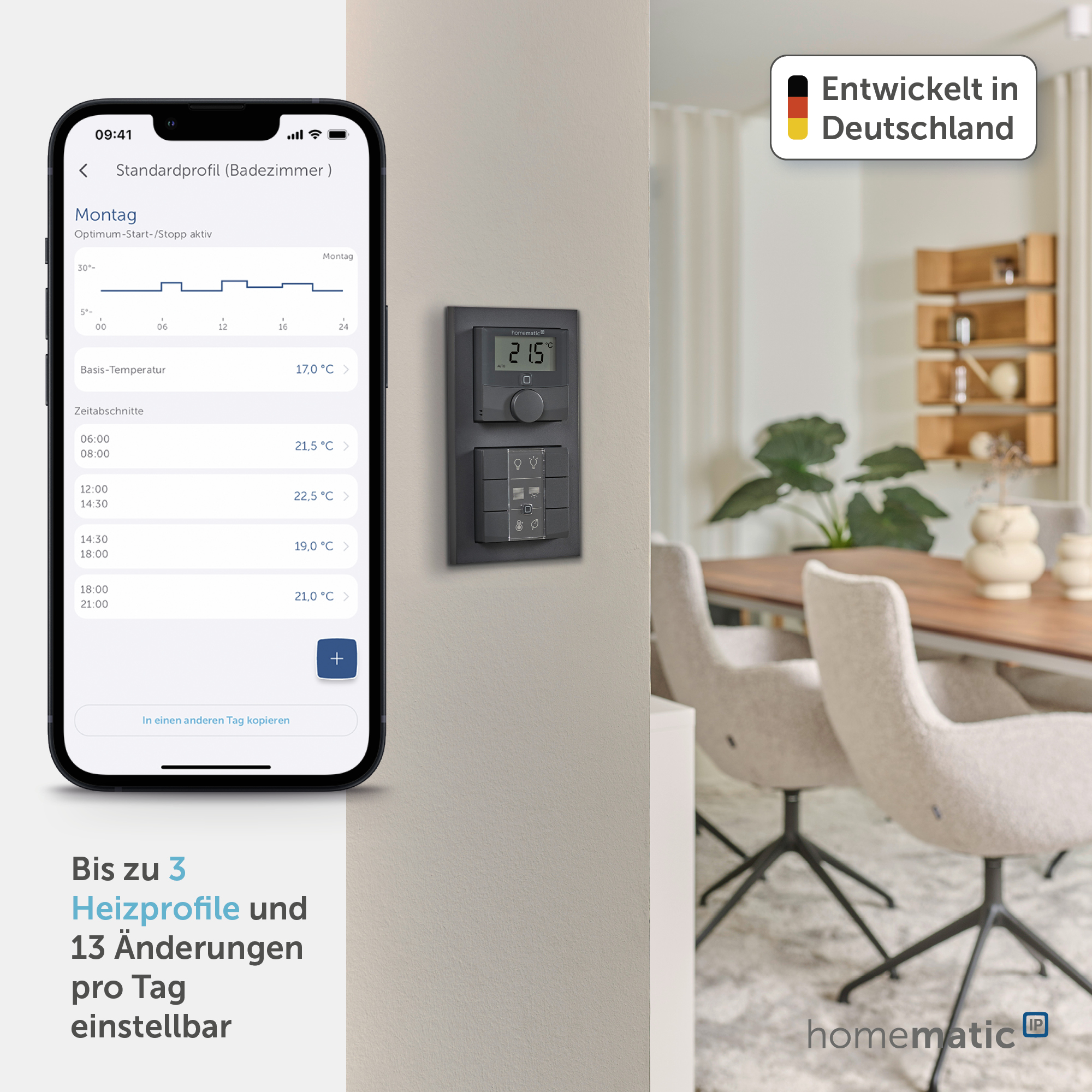 HOMEMATIC IP 159820A0, Wandthermostat Luftfeuchtigkeitssensor, anthrazit HOMEMATIC IP 159820A0, Wandthermostat Luftfeuchtigkeitssensor, anthrazit