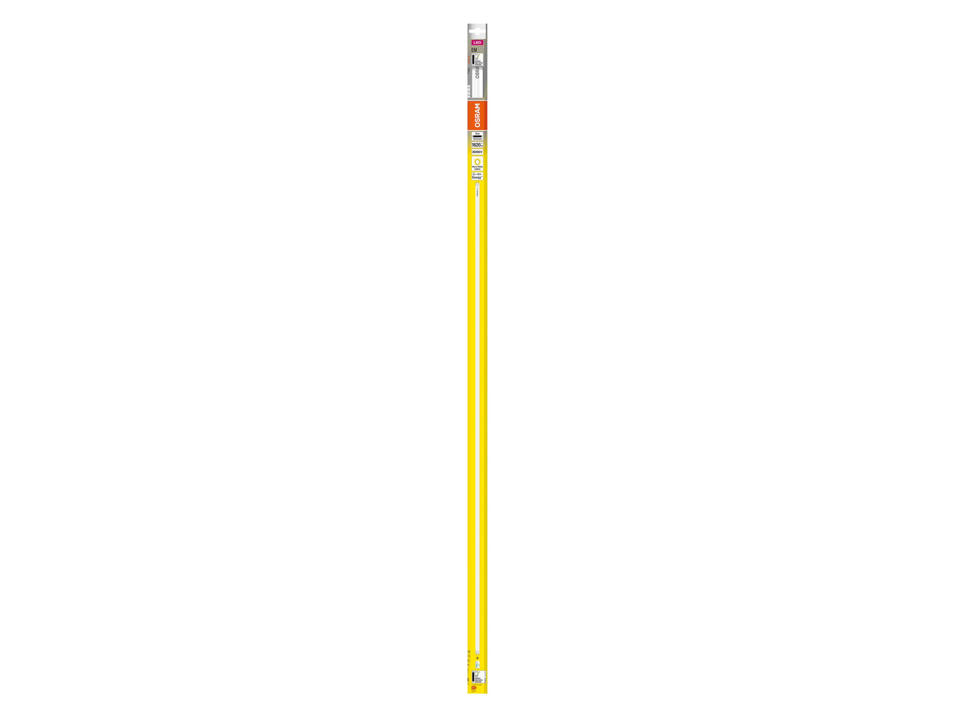 OSRAM LED-Röhre, T8, 1200mm, G13, EEK: F, 15W, 1620lm, 3000K, PC OSRAM LED-Röhre, T8, 1200mm, G13, EEK: F, 15W, 1620lm, 3000K, PC