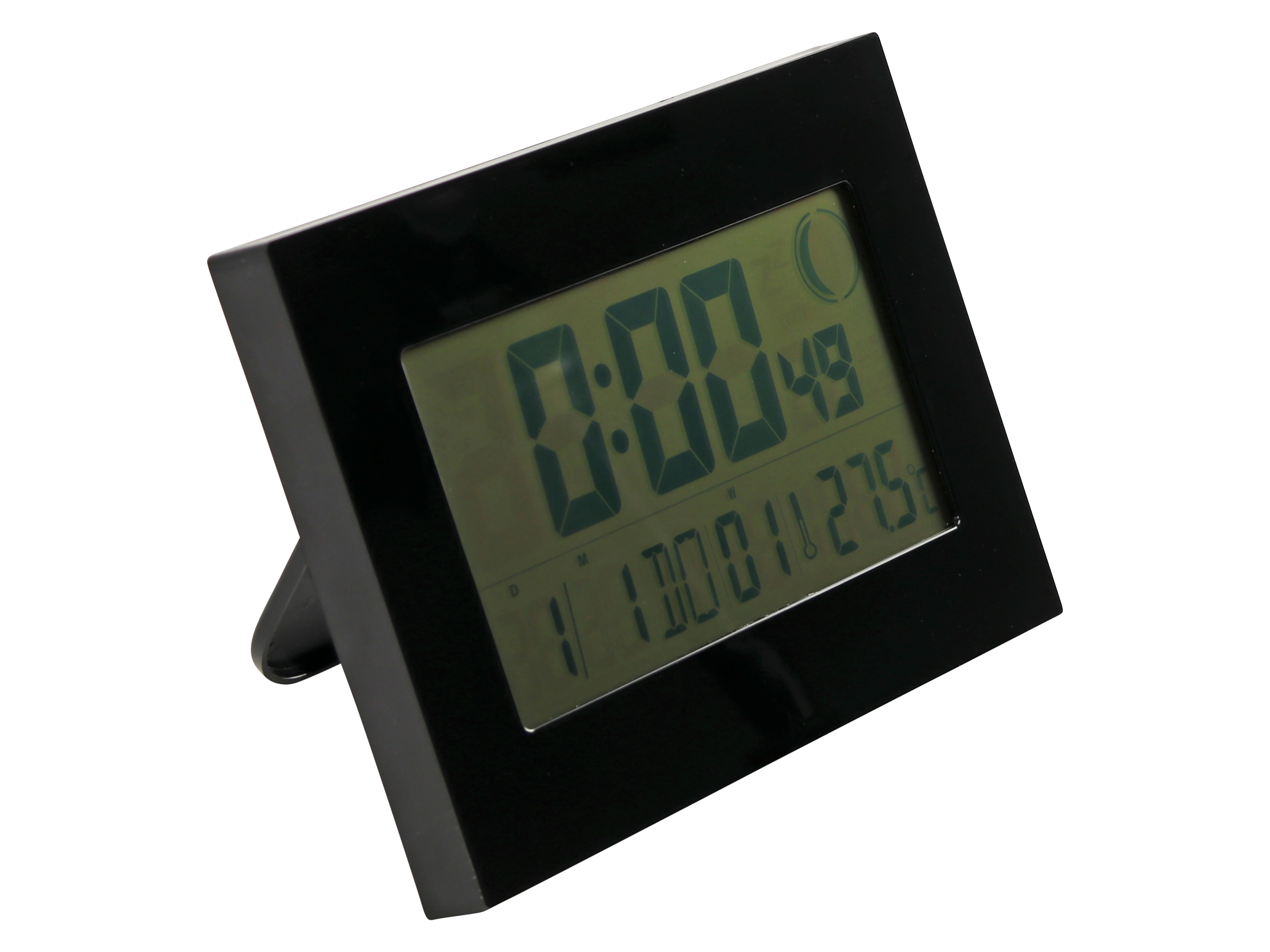 Digitale Funkuhr, Datumsanzeige, Wecker, Temperaturanzeige, Schwarz Digitale Funkuhr, Datumsanzeige, Wecker, Temperaturanzeige, Schwarz