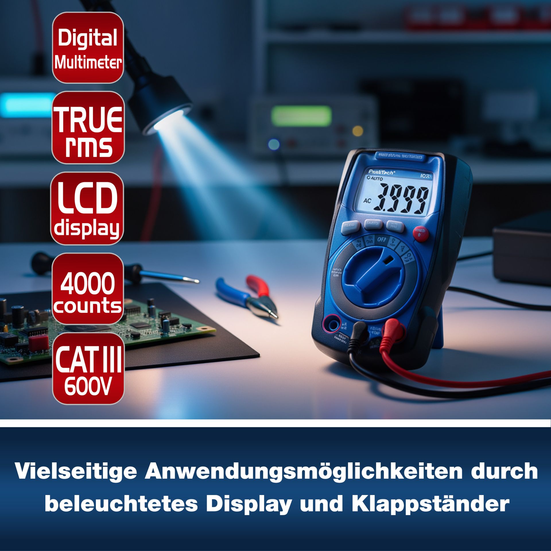 PEAKTECH Digital Multimeter P 1021, 4000 Counts PEAKTECH Digital Multimeter P 1021, 4000 Counts