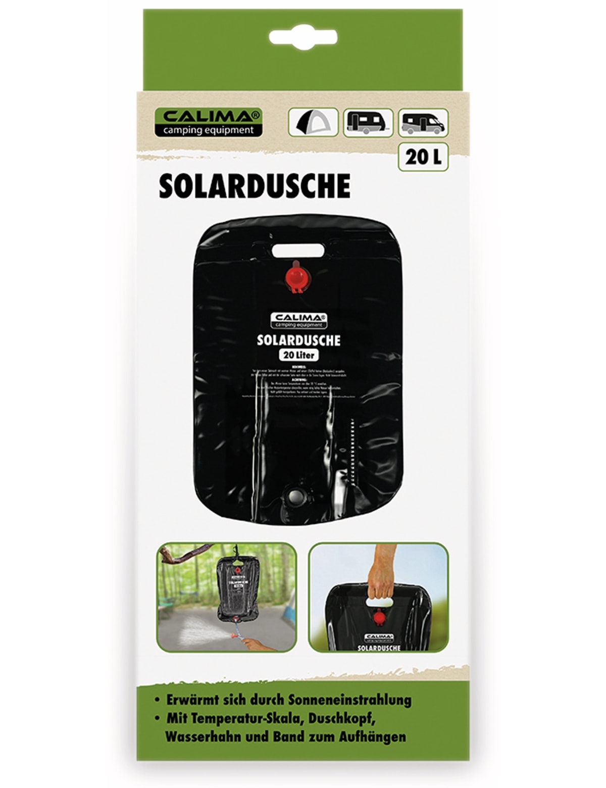 CALIMA CAMPING EQUIPMENT Campingdusche, 20 l, schwarz CALIMA CAMPING EQUIPMENT Campingdusche, 20 l, schwarz