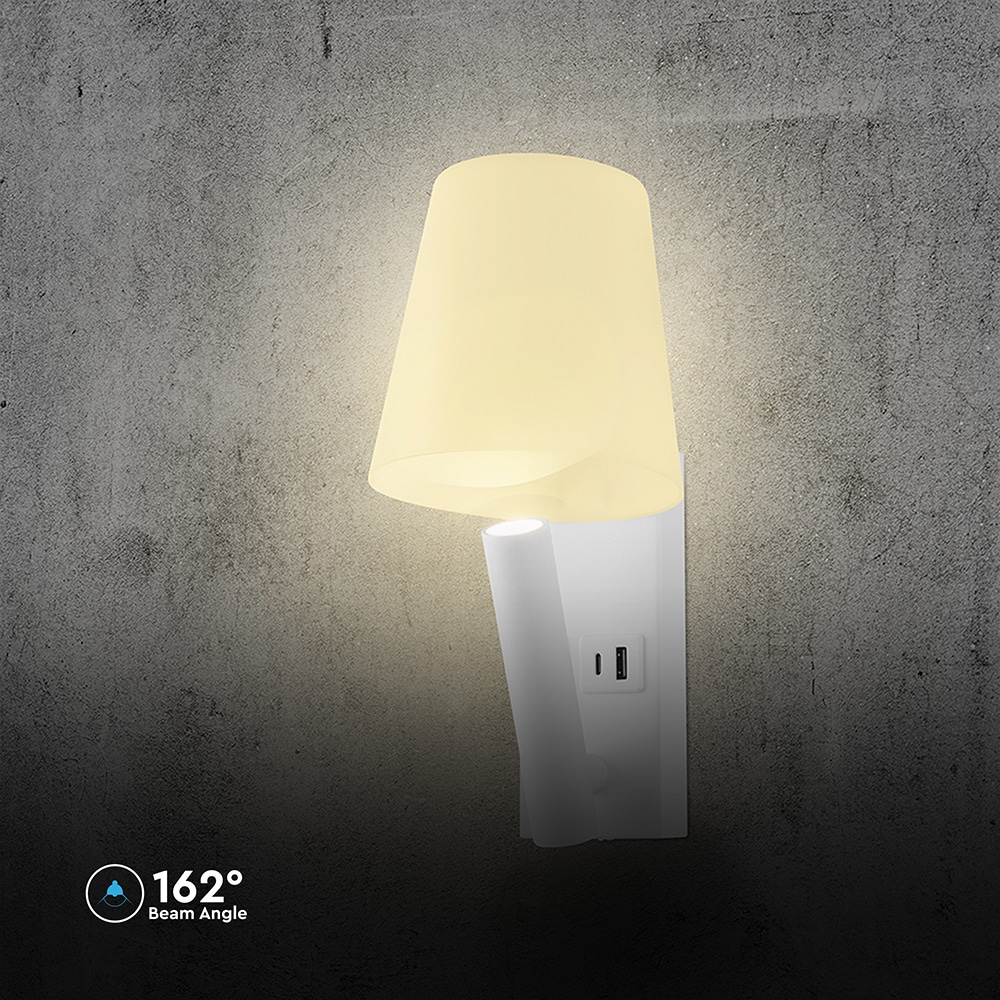 V-TAC LED-Wandleuchte VT-88062, 2W, 3000K, EEK: G, CREE Chip, 60lm, IP20, w V-TAC LED-Wandleuchte VT-88062, 2W, 3000K, EEK: G, CREE Chip, 60lm, IP20, w
