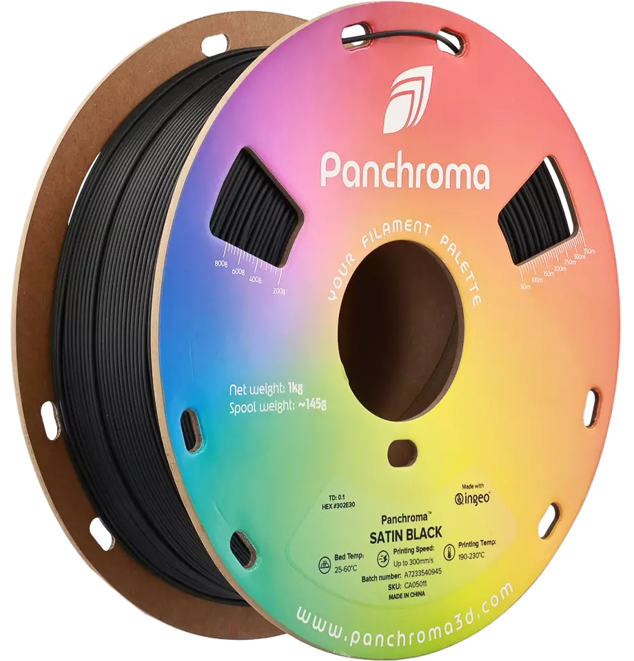 POLYMAKER 3D Filament PLA SATIN, 1 kg, schwarz, 1,75 mm
