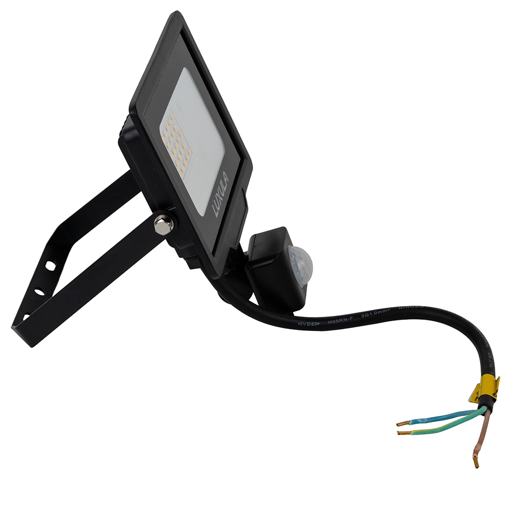 LUXULA LED-Fluter mit Bewegungsmelder, EEK: F, 20W, 2000lm, 3000K, schwarz