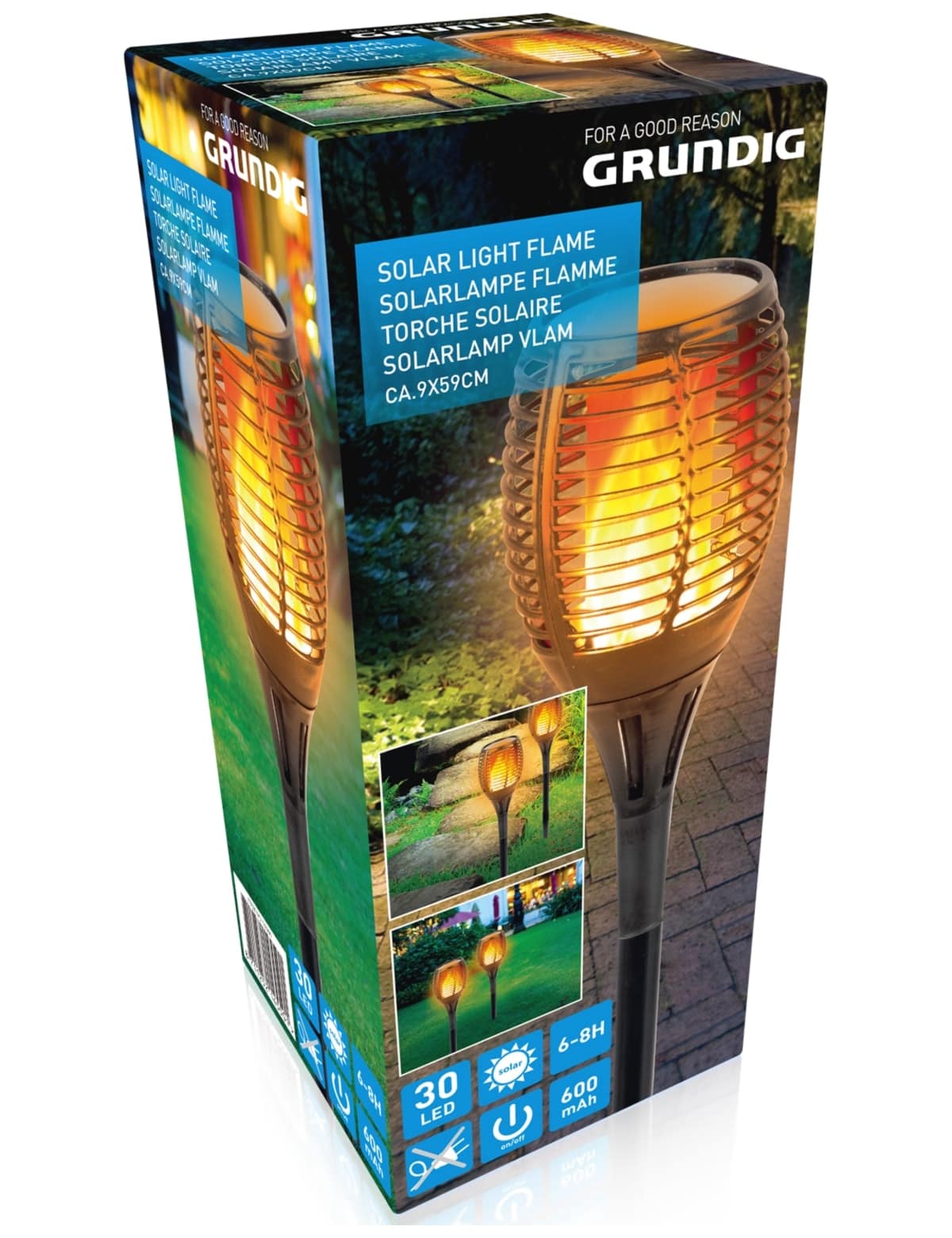 GRUNDIG Solar-Gartenfackel 30 LEDs, Flamen Effekt, 590 mm GRUNDIG Solar-Gartenfackel 590 mm