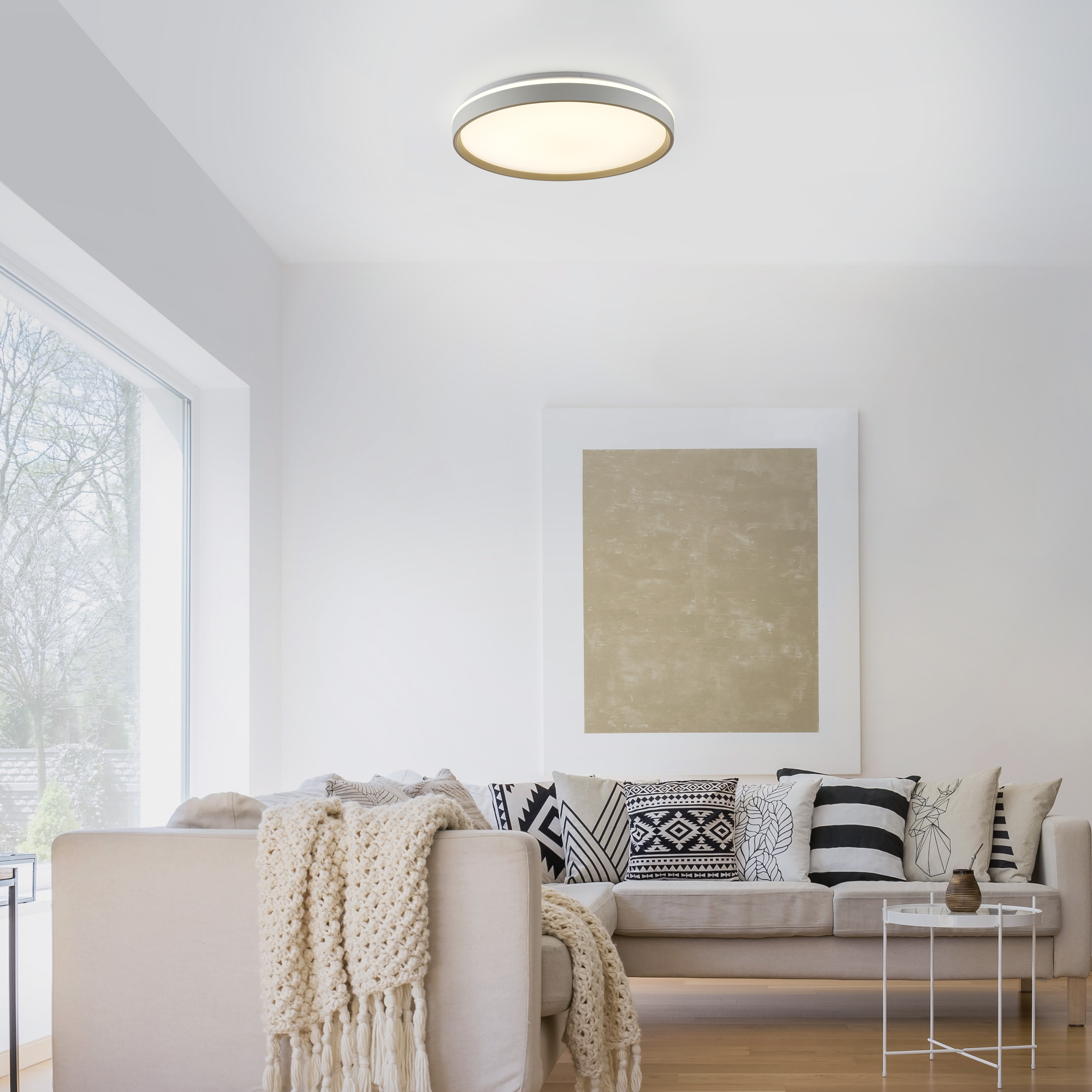 JUST LIGHTLED-Deckenleuchte 14278-39, 34W, CCT, 4600lm, IP20, weiß/sand JUST LIGHTLED-Deckenleuchte 14278-39, 34W, CCT, 4600lm, IP20, weiß/sand
