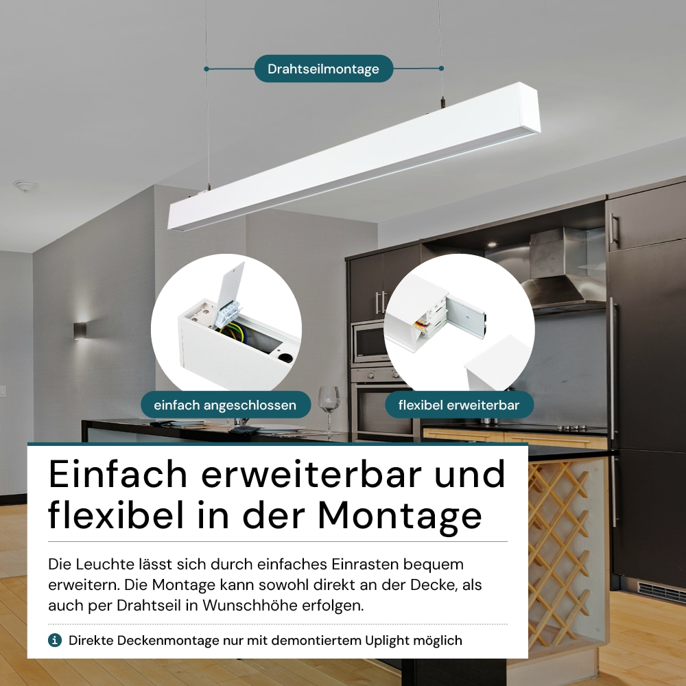 LUXULA LED-Büro-/Tresenleuchte, 30W, 3000/4000/6500K, EEK: E, 3600lm, IP20, weiß LUXULA LED-Büro-/Tresenleuchte, 30W, 3000/4000/6500K, EEK: E, 3600lm, IP20, weiß