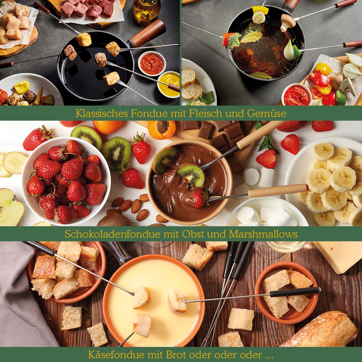 CLATRONIC Fondue-Set FD 3783, Edelstahl Topf, 8 Personen, 1,2 L, 1400W CLATRONIC Fondue-Set FD 3783, Edelstahl Topf, 8 Personen, 1,2 L, 1400W