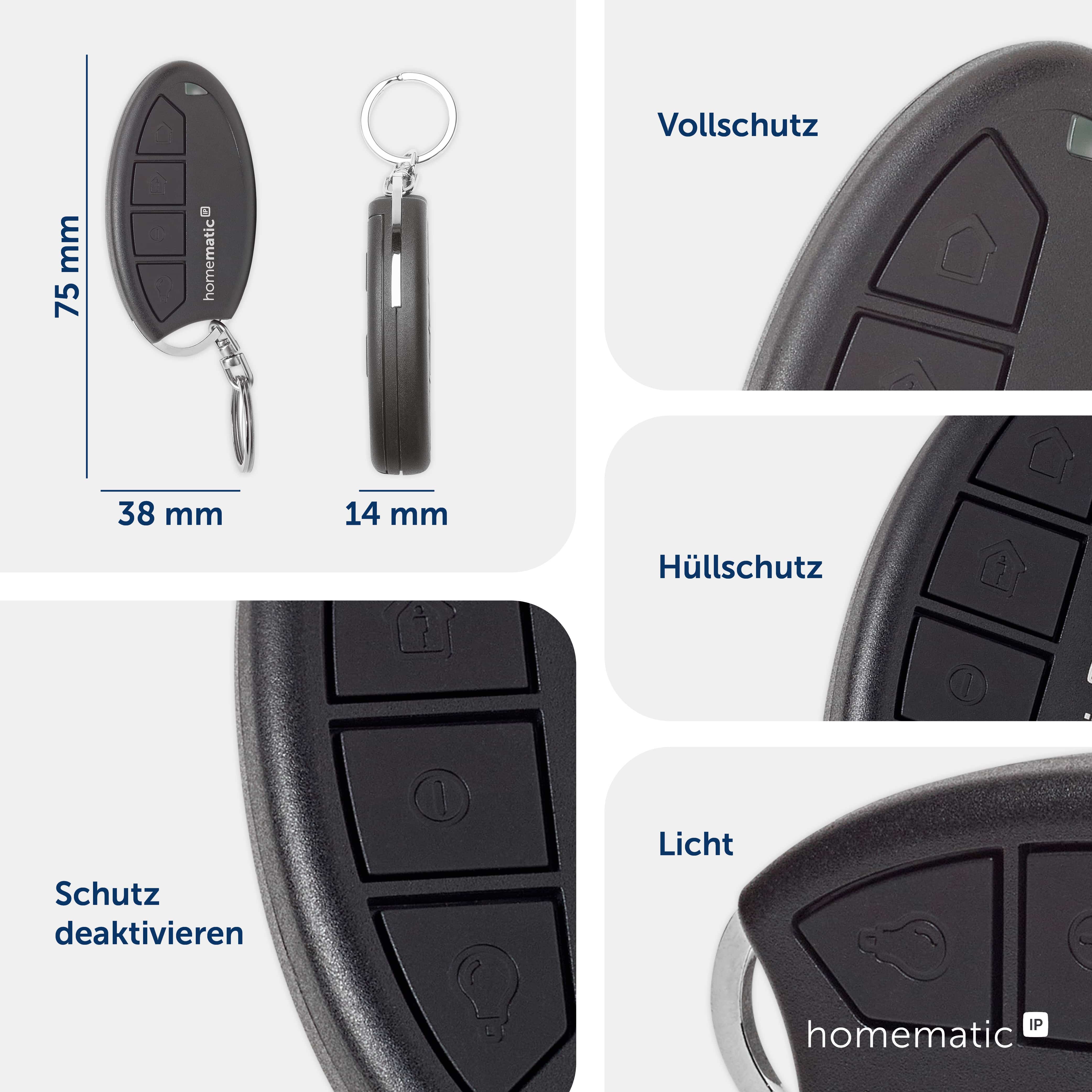 HOMEATIC IP Schlüsselbundfernbedienung 160741A0, Alarmfunktion