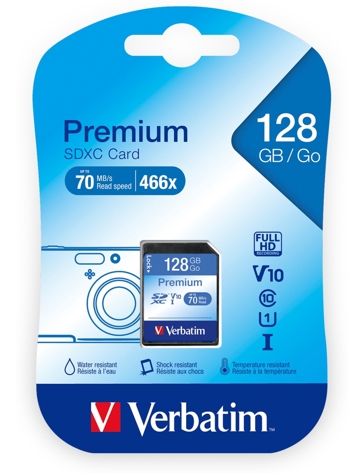 VERBATIM SDXC Card Premium, 128 GB, Class 10 VERBATIM SDXC Card Premium, 128 GB, Class 10
