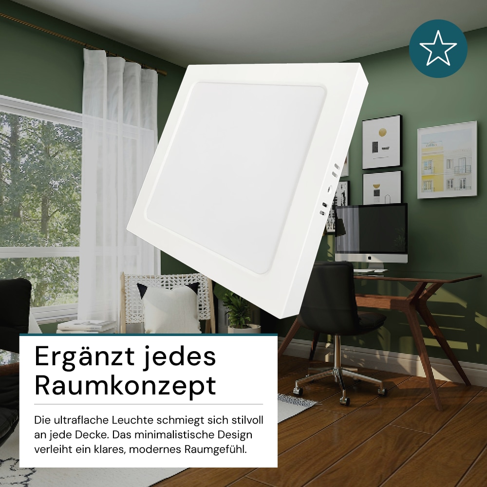 LUXULA LED-Deckenleuchte, 18W, EEK: F, 1800lm, CCT, IP44, quadrat, weiß LUXULA LED-Deckenleuchte, 18W, EEK: F, 1800lm, CCT, IP44, quadrat, weiß