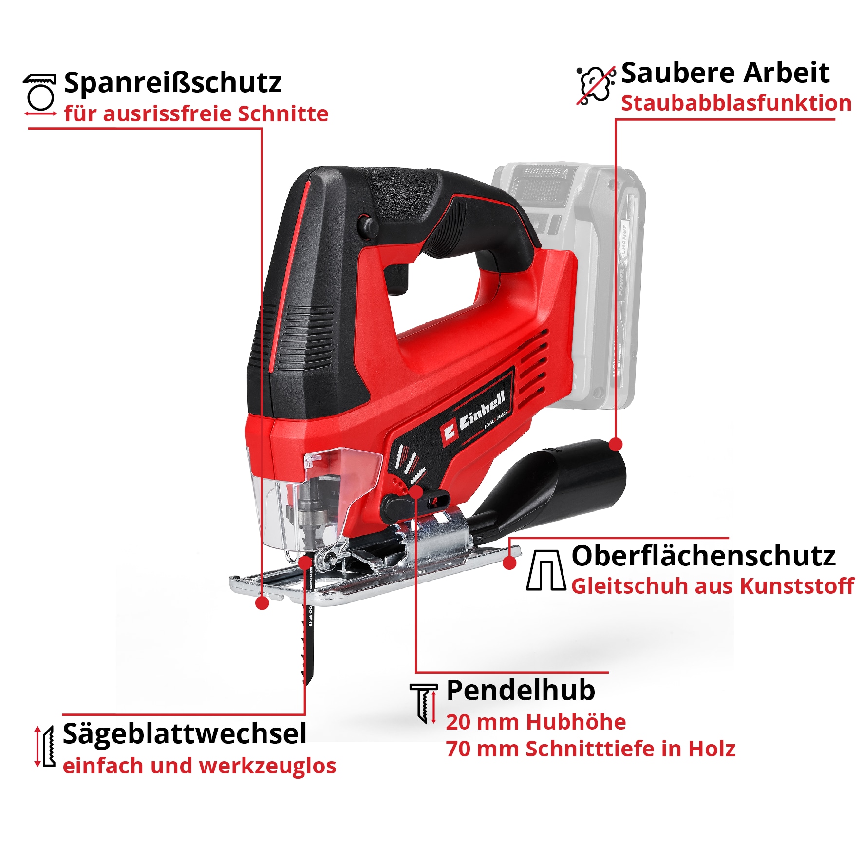 EINHELL Akku-Stichsäge TC-JS 18 Li Solo