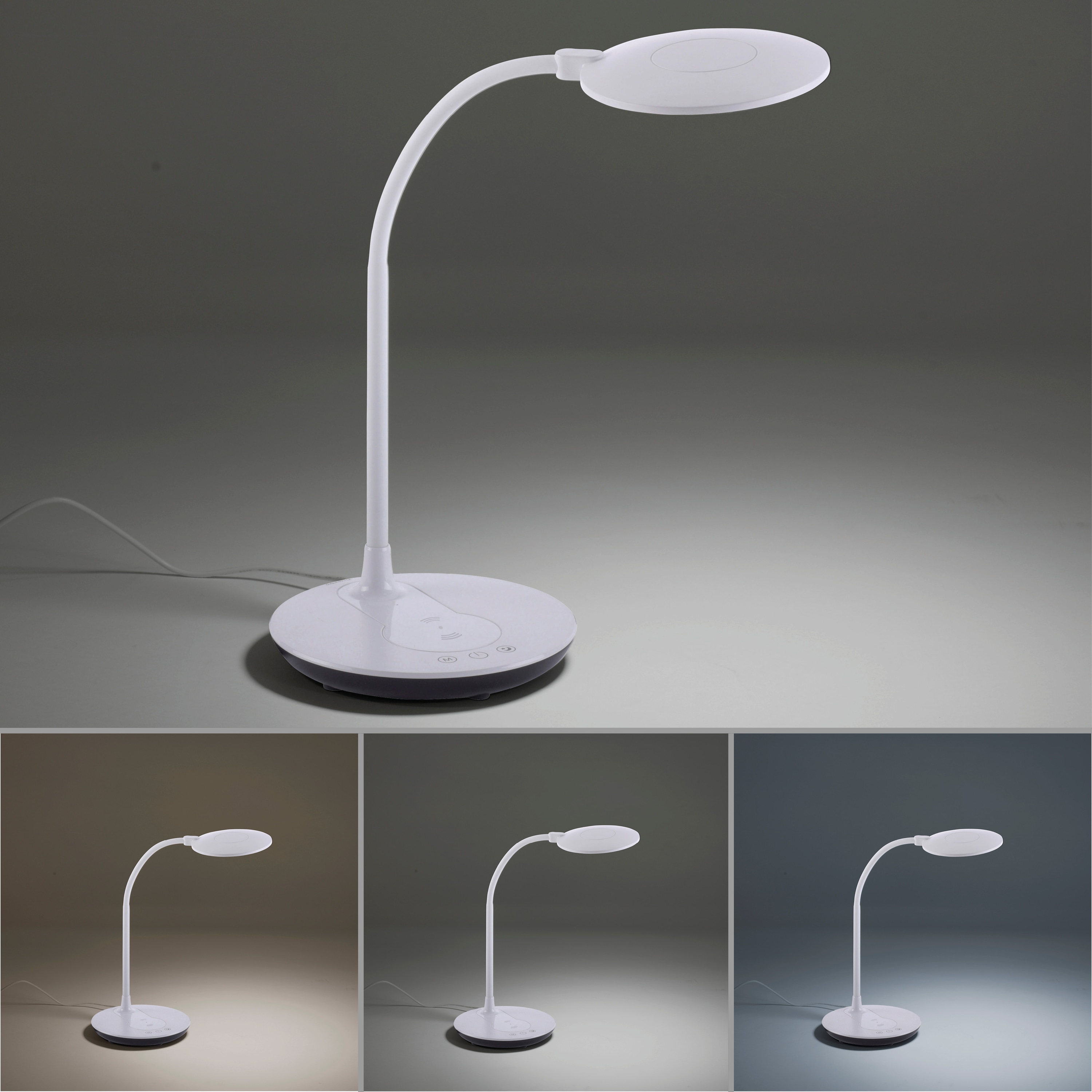 JUST LIGHT LED-Tischleuchte 14416-16 weiß, 5 W, 600 lm, CCT, Handy-Ladefunktion JUST LIGHT LED-Tischleuchte 14416-16 weiß, 5 W, 600 lm, CCT, Handy-Ladefunktion