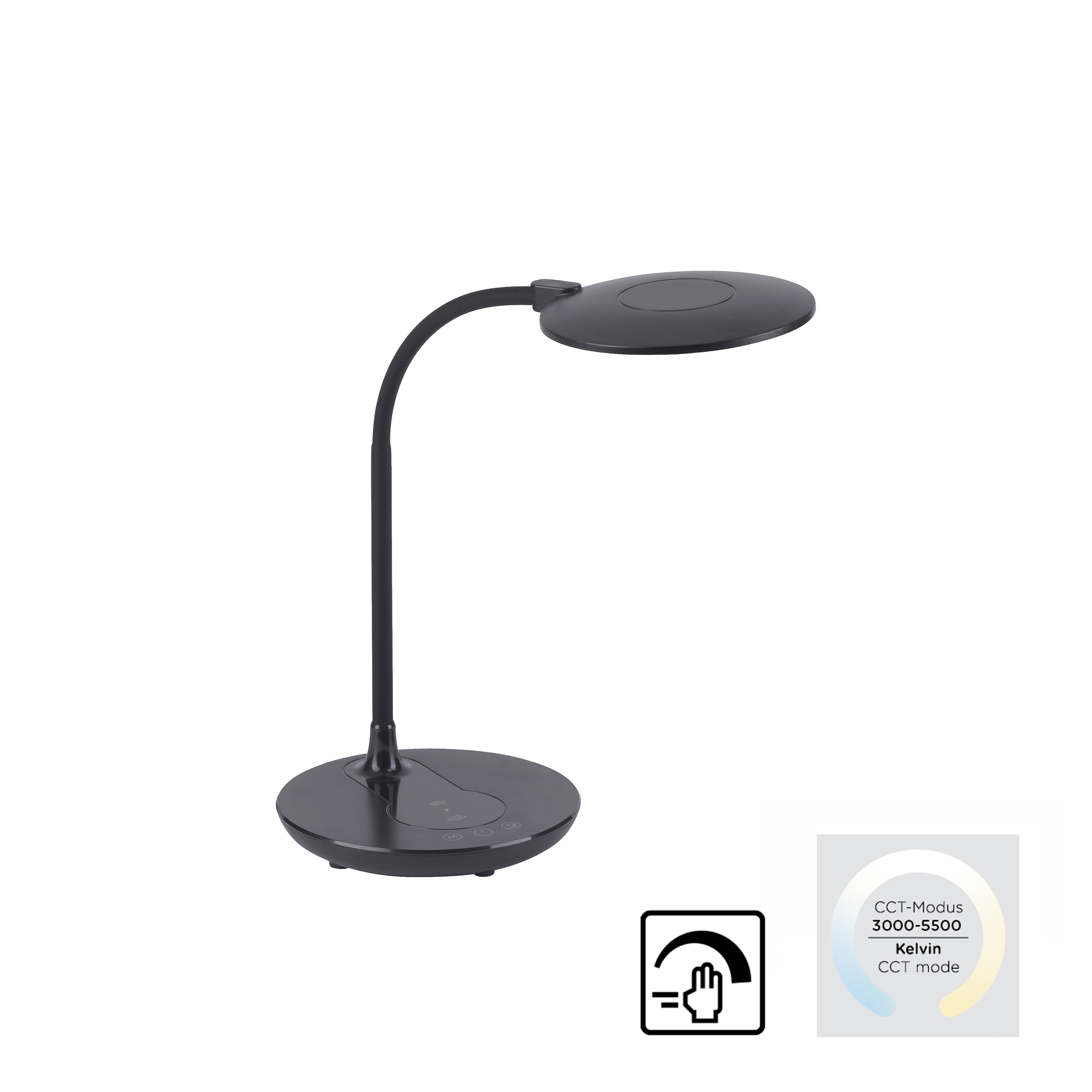 JUST LIGHT LED-Tischleuchte 14416-18 schwarz, 5 W, 600 lm, CCT, Handy-Ladefunktion JUST LIGHT LED-Tischleuchte 14416-18 schwarz, 5 W, 600 lm, CCT, Handy-Ladefunktion
