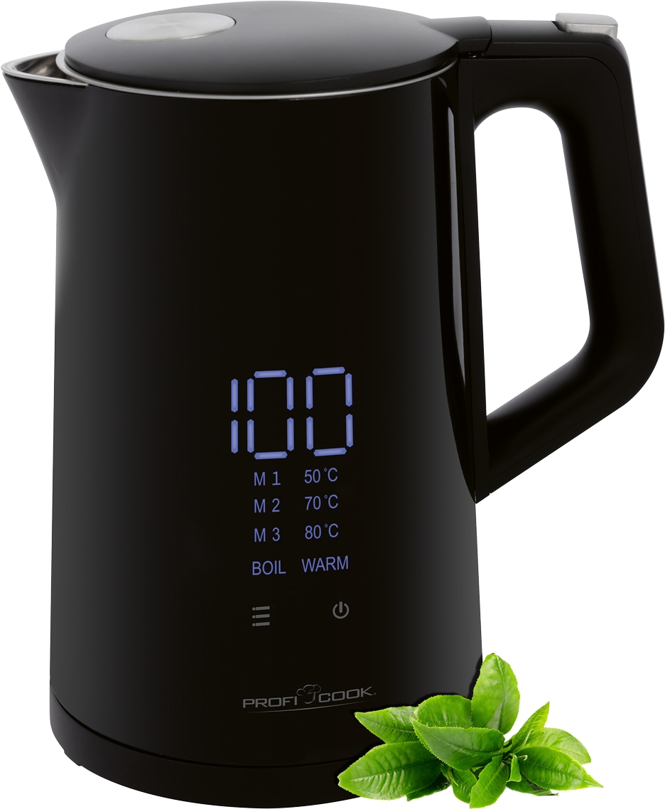 PROFI COOK Wasserkocher PC-WKS 1243, 1,7 L, 2200 W, schwarz PROFI COOK Wasserkocher PC-WKS 1243, 1,7 L, 2200 W, schwarz