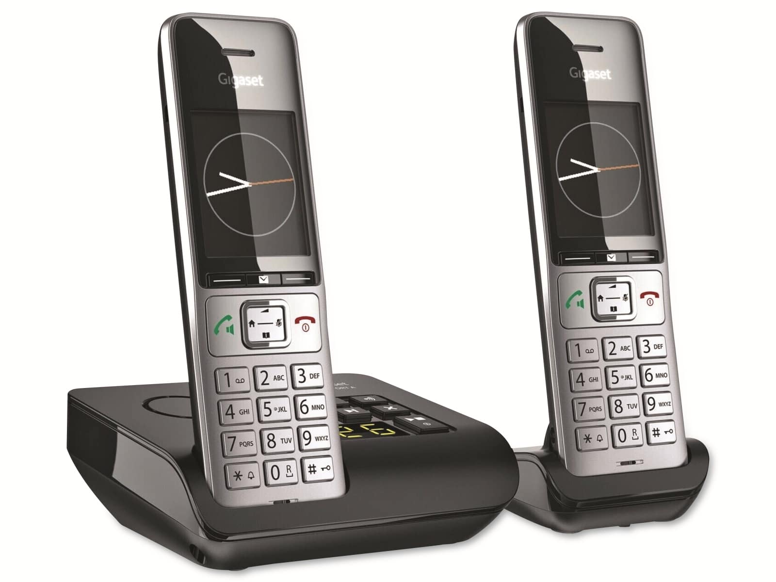 GIGASET Telefon Comfort 500A Duo, silber-schwarz GIGASET Telefon Comfort 500A Duo, silber-schwarz