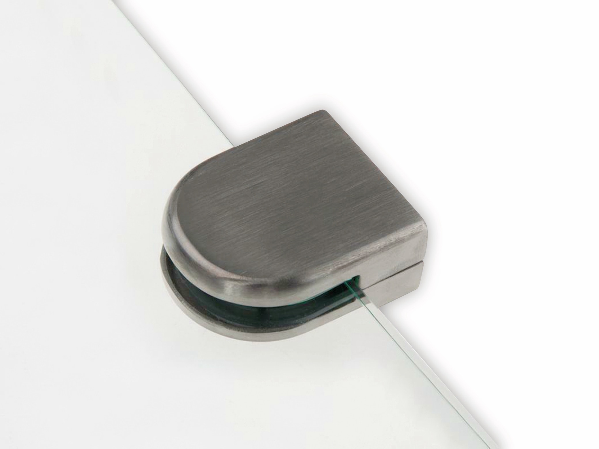 Glashalter, Edelstahl, 45x55 mm, 8 mm, flach