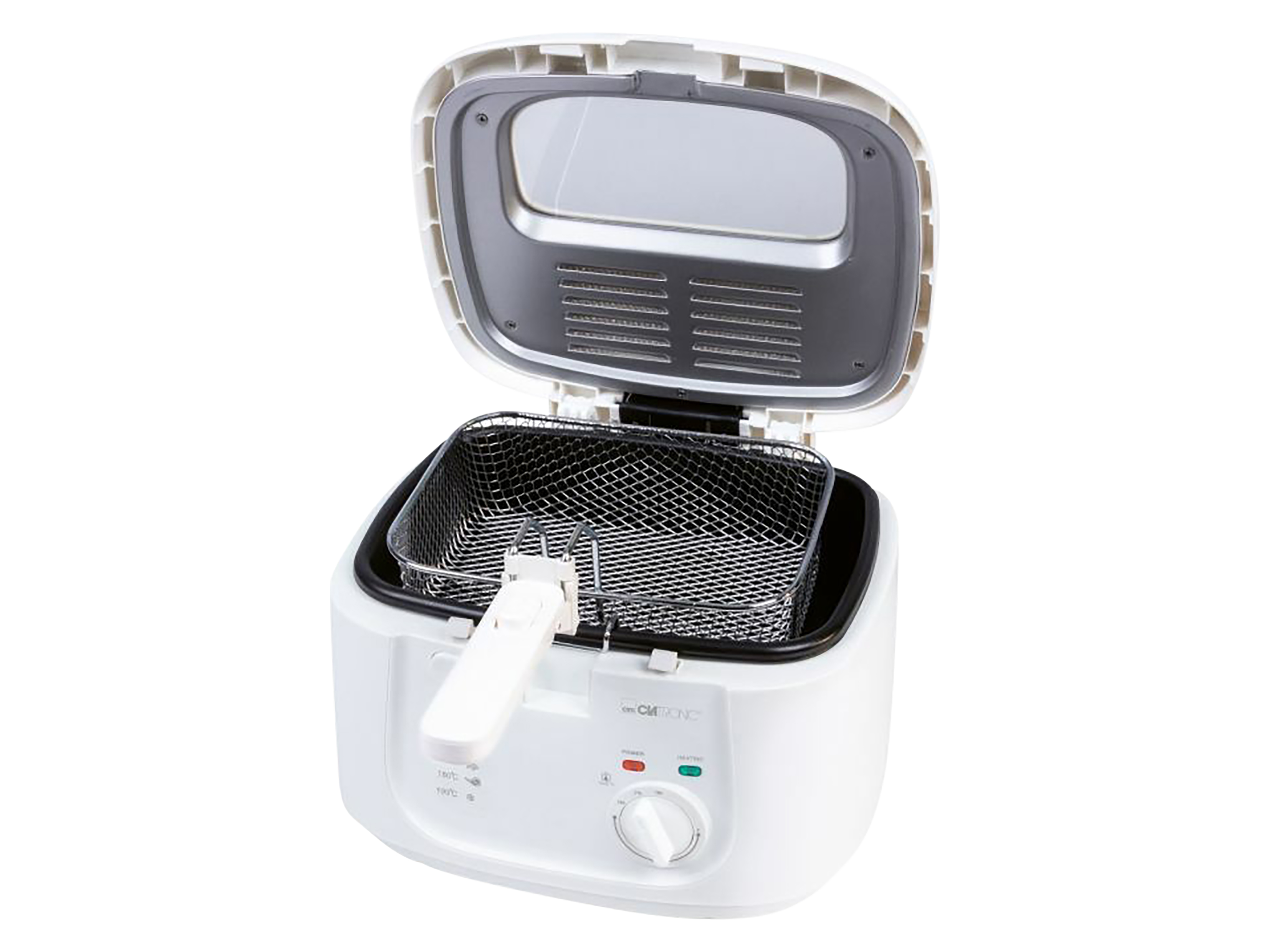 CLATRONIC Fritteuse 2,5L (Öl) FR 3771, antihaftbeschichtet, Cool Toch, 1800W, weiß