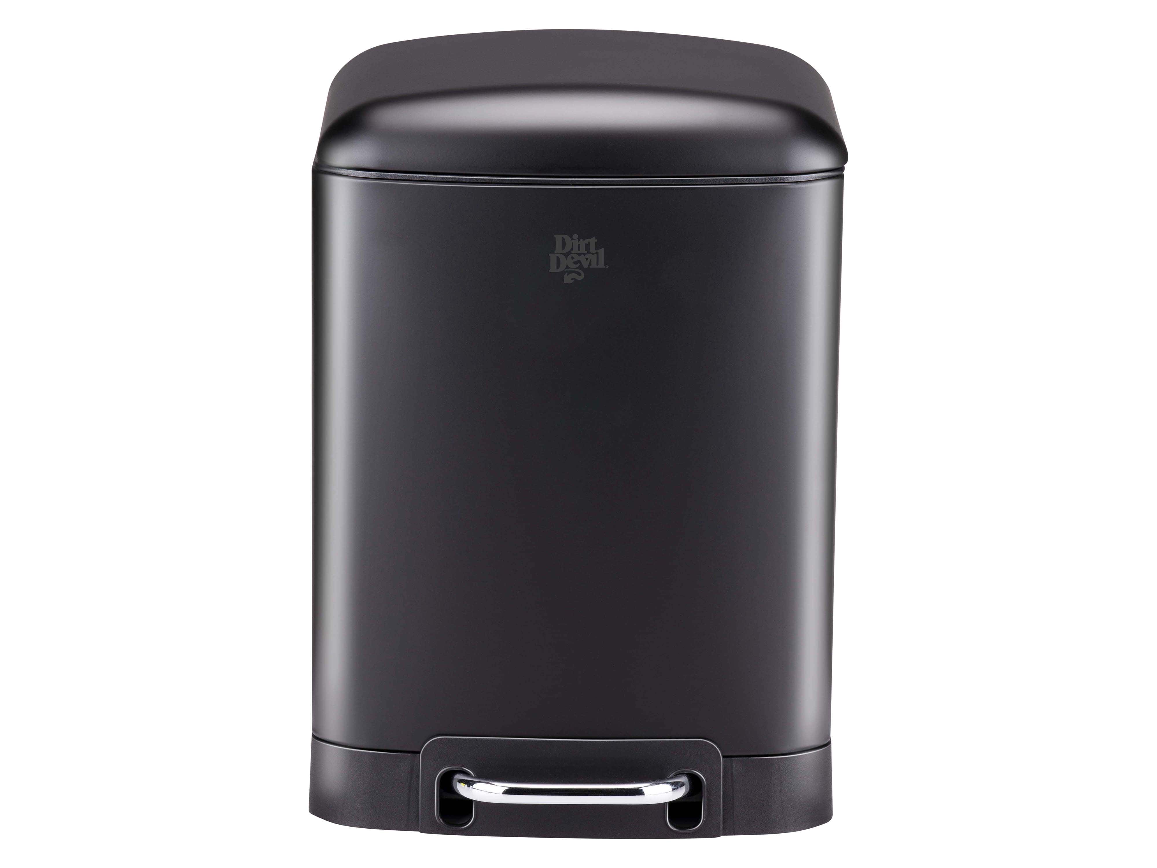 DIRT DEVIL Tretabfalleimer, 6 L, Soft Close, Edelstahl, schwarz DIRT DEVIL Tretabfalleimer, 6 L, Soft Close, Edelstahl, schwarz