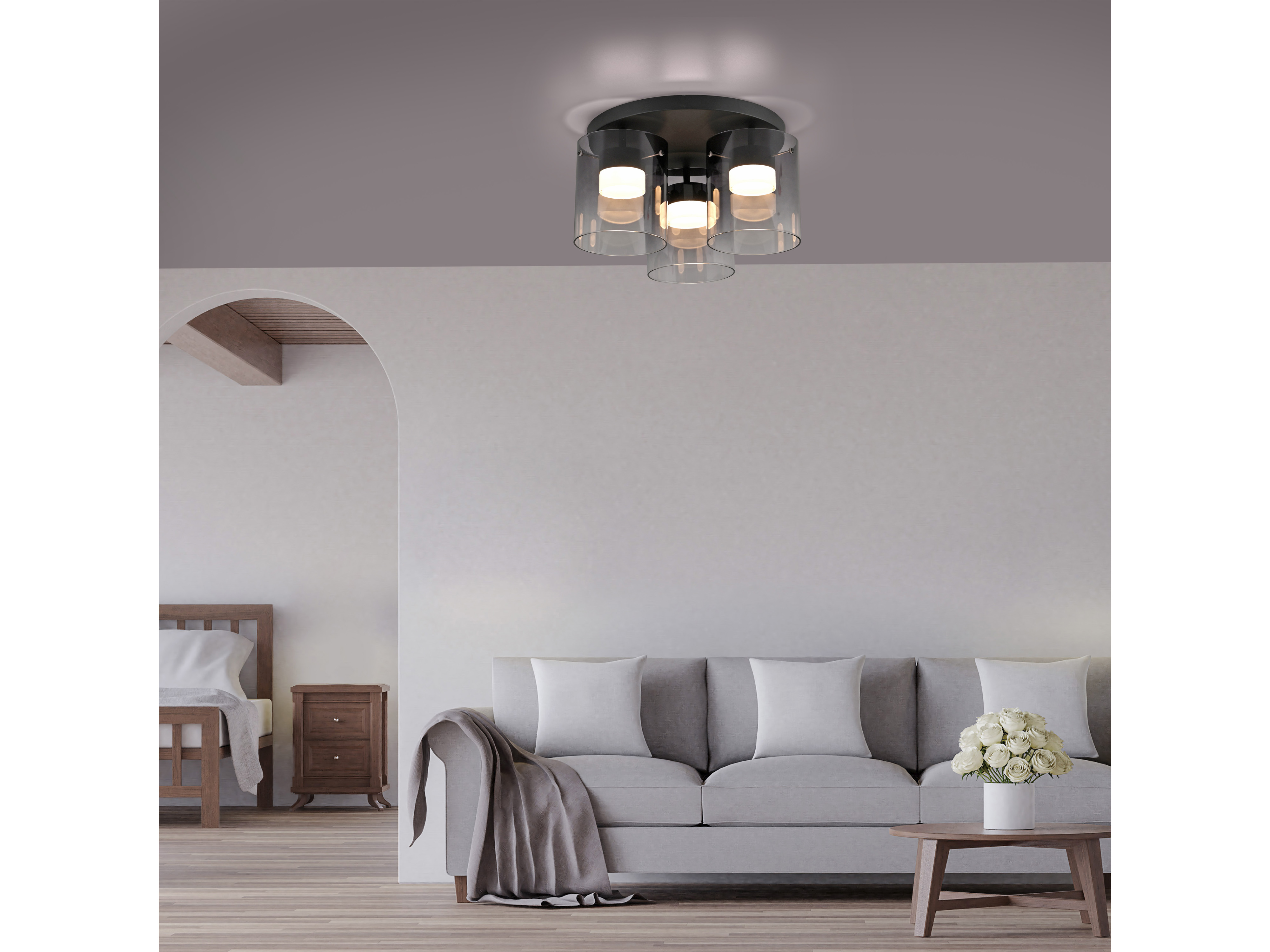 JUST LIGHT LED-Deckenleuchte 14041-18, 22,5W, 2400lm, 3000K, schwarz JUST LIGHT LED-Deckenleuchte 14041-18, 7,5W, 800lm, 3000K, schwarz