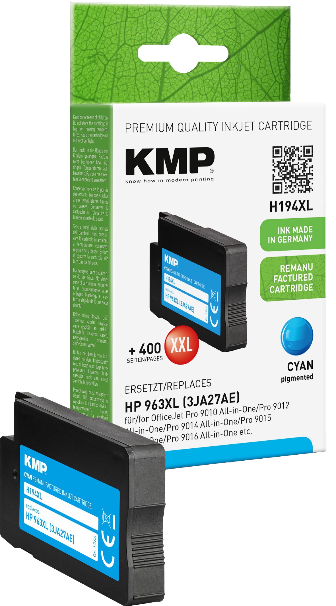 KMP Tintenpatrone H194XL cyan ersetzt HP963XL (3JA27AE) KMP Tintenpatrone H194XL cyan ersetzt HP963XL (3JA27AE)