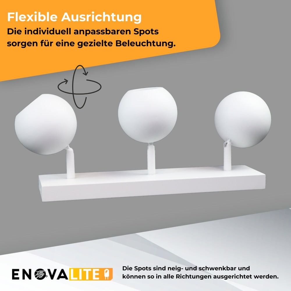 ENOVALITE Deckenleuchte GLOBE, GU10-Fassung, IP20, Ø10cm, 3 flammig, weiß ENOVALITE Deckenleuchte GLOBE, GU10-Fassung, IP20, Ø10cm, 3 flammig, weiß