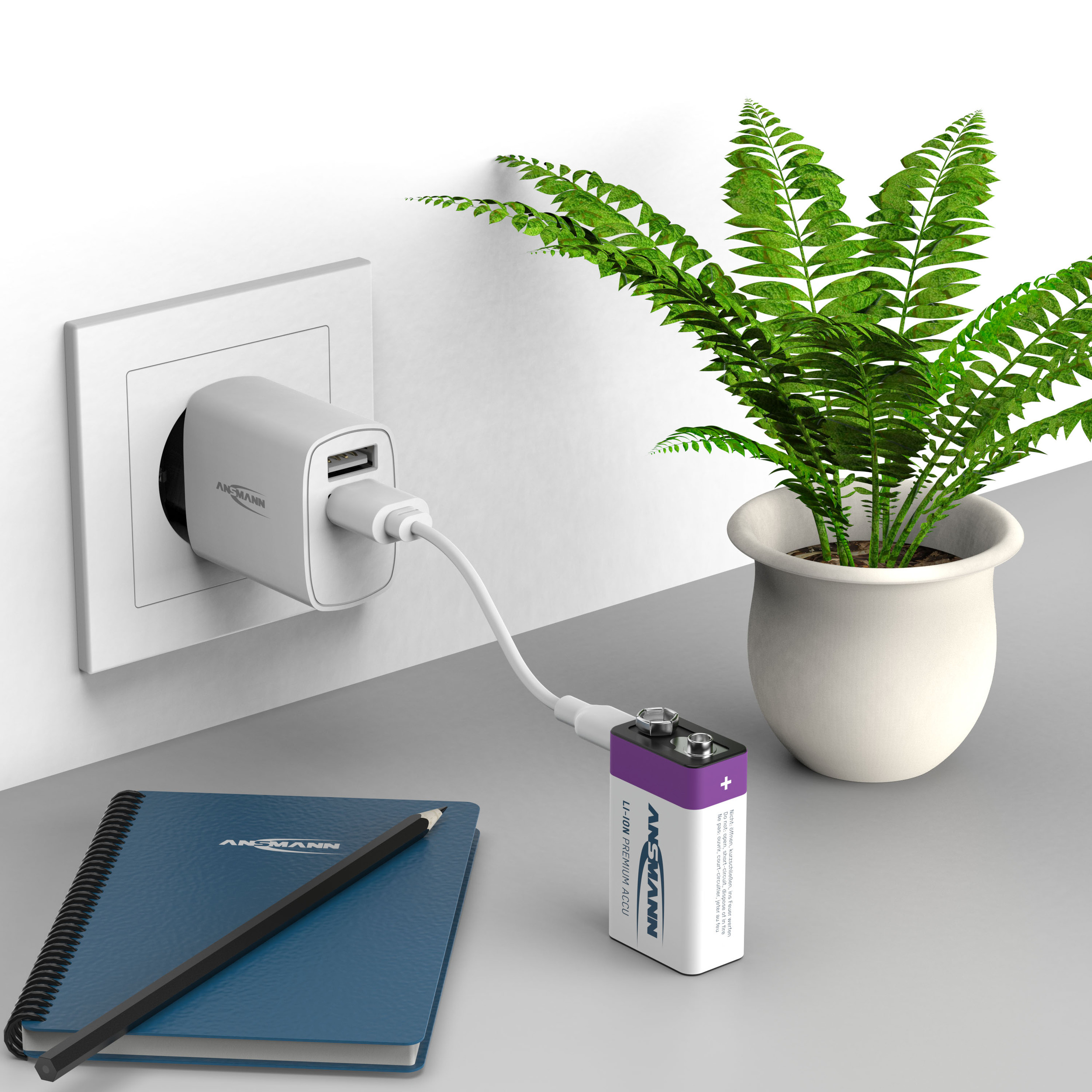 ANSMANN Li-Ion 9V-Block-Akku, Typ 400 (min. 340mAh) ANSMANN Li-Ion 9V-Block-Akku, Typ 400 (min. 340mAh)