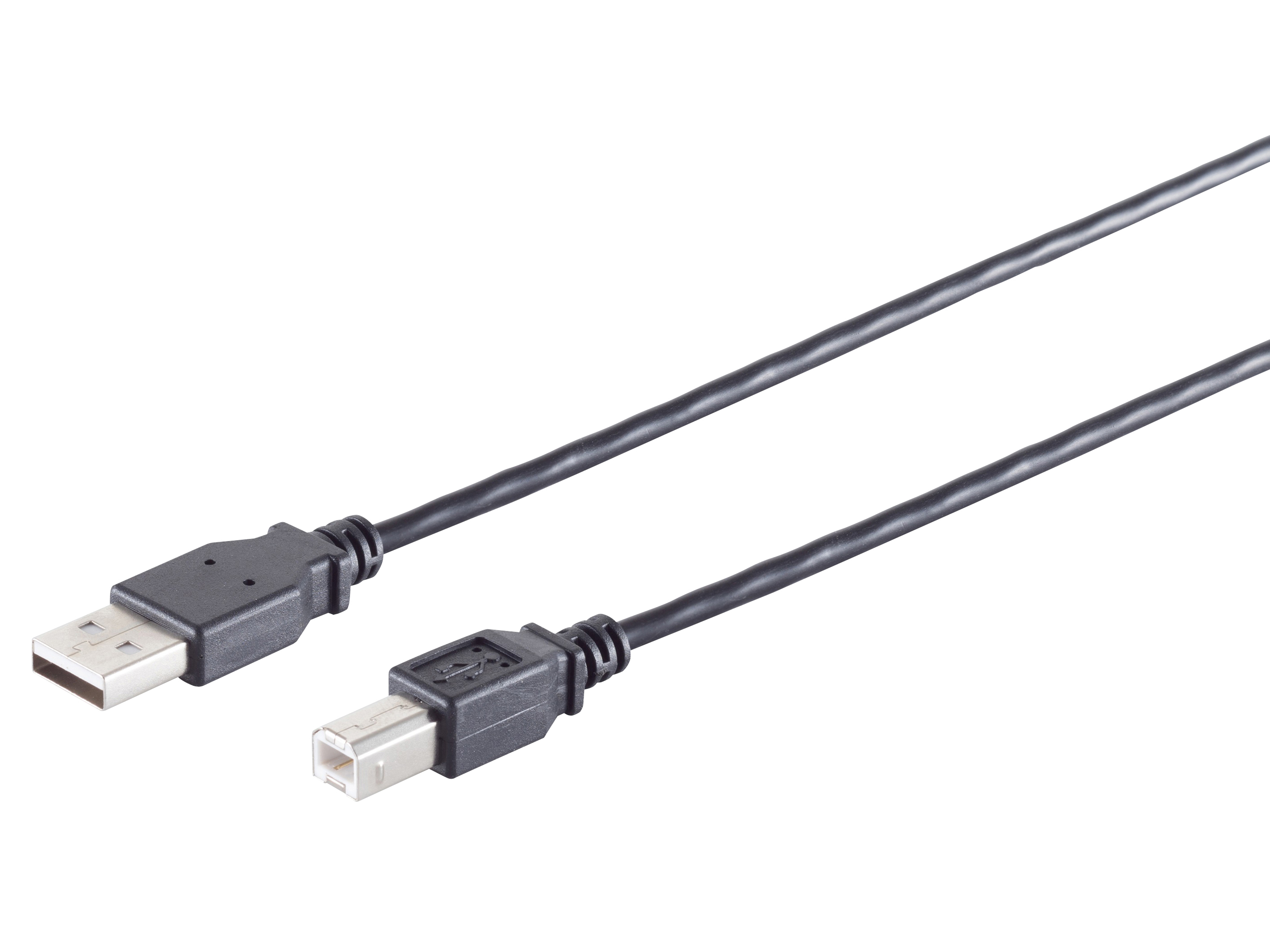 S-IMPULS USB-A Adapterkabel USB-B 2.0 schwarz 1,8m S-IMPULS USB-A Adapterkabel USB-B 2.0 schwarz 1,8m