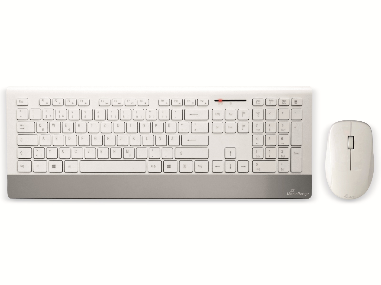 MEDIARANGE Funk-Tastatur- und Maus-Set MROS106, QWERTZ, weiß/silber MEDIARANGE Funk-Tastatur- und Maus-Set MROS106, QWERTZ, weiß/silber
