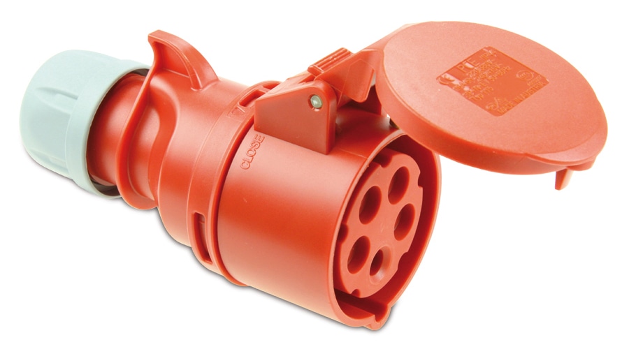 PCE CEE-Kupplung Shark, 5-polig, 400 V, 16 A, IP44 PCE CEE-Kupplung Shark, 5-polig, 400 V, 16 A, IP44