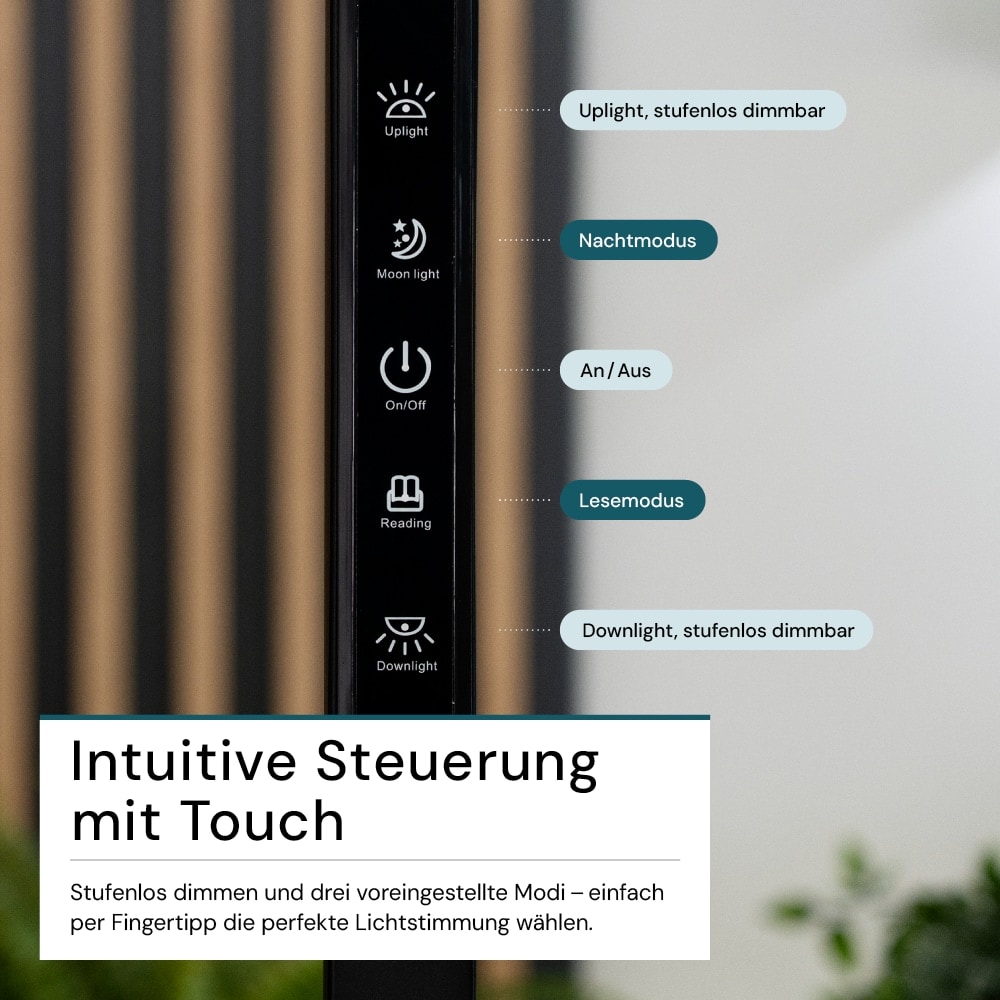 LUXULA LED-Büro-Stehleuchte, Up/Down, 100W, 4000K, EEK: F, 7000lm, IP20, dimmbar, schwarz LUXULA LED-Büro-Stehleuchte, Up/Down, 100W, 4000K, EEK: F, 7000lm, IP20, dimmbar, schwarz
