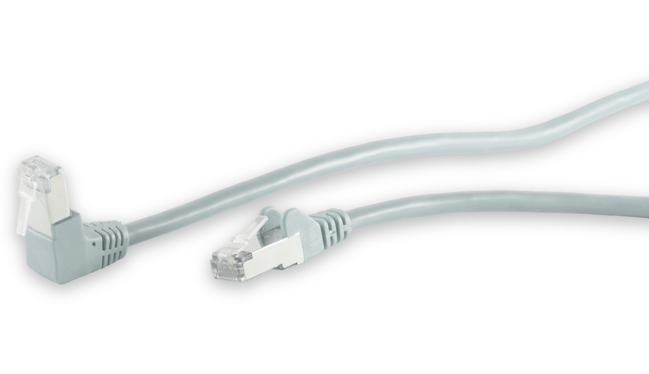 S-IMPULS CAT.6 Patchkabel, S/FTP, 90°-gerade, 0,25 m, grau S-IMPULS CAT.6 Patchkabel, S/FTP, 90°-gerade, 0,25 m, grau