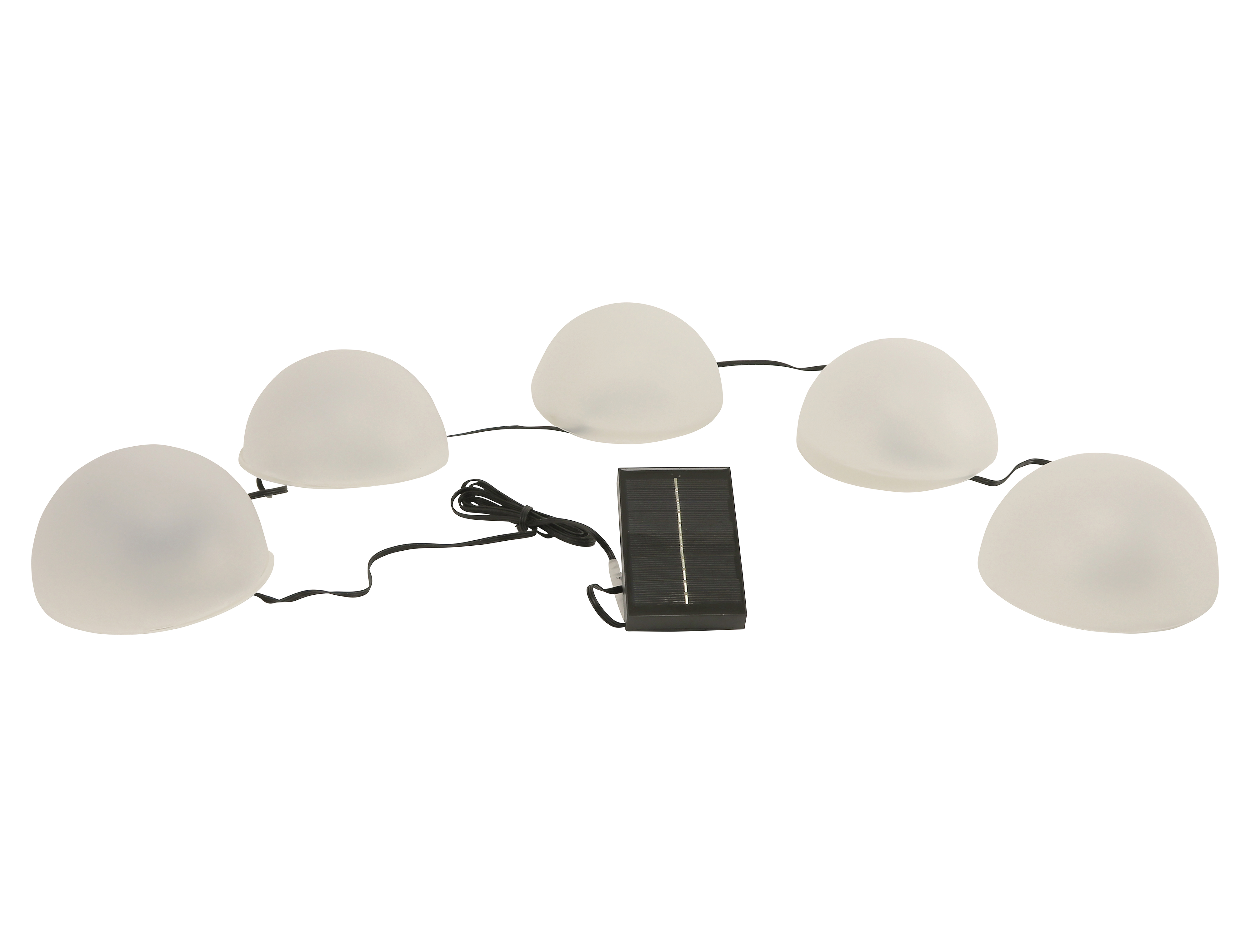 Solar-Bodenlichterkette, 5 Halbkugeln Solar-Bodenlichterkette, 5 Halbkugeln,