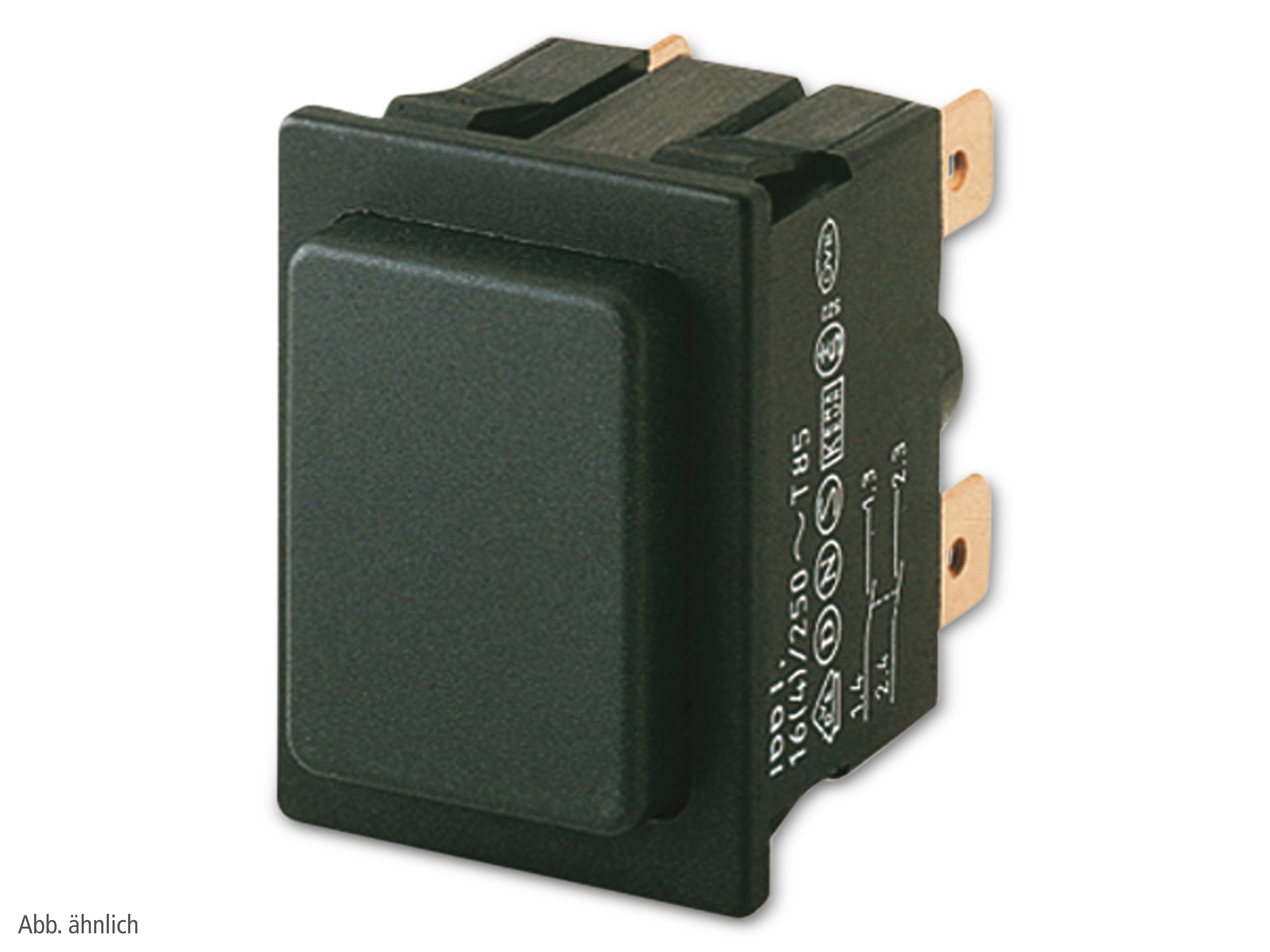 MARQUARDT Druckschalter, 01663.0101, tastend, 2 x Ein/(Ein), 250 V/AC, 12 A, Flachstecker 4,8 mm MARQUARDT Druckschalter, 01663.0101, tastend, 2 x Ein/(Ein), 250 V/AC, 12 A, Flachstecker 4,8 mm