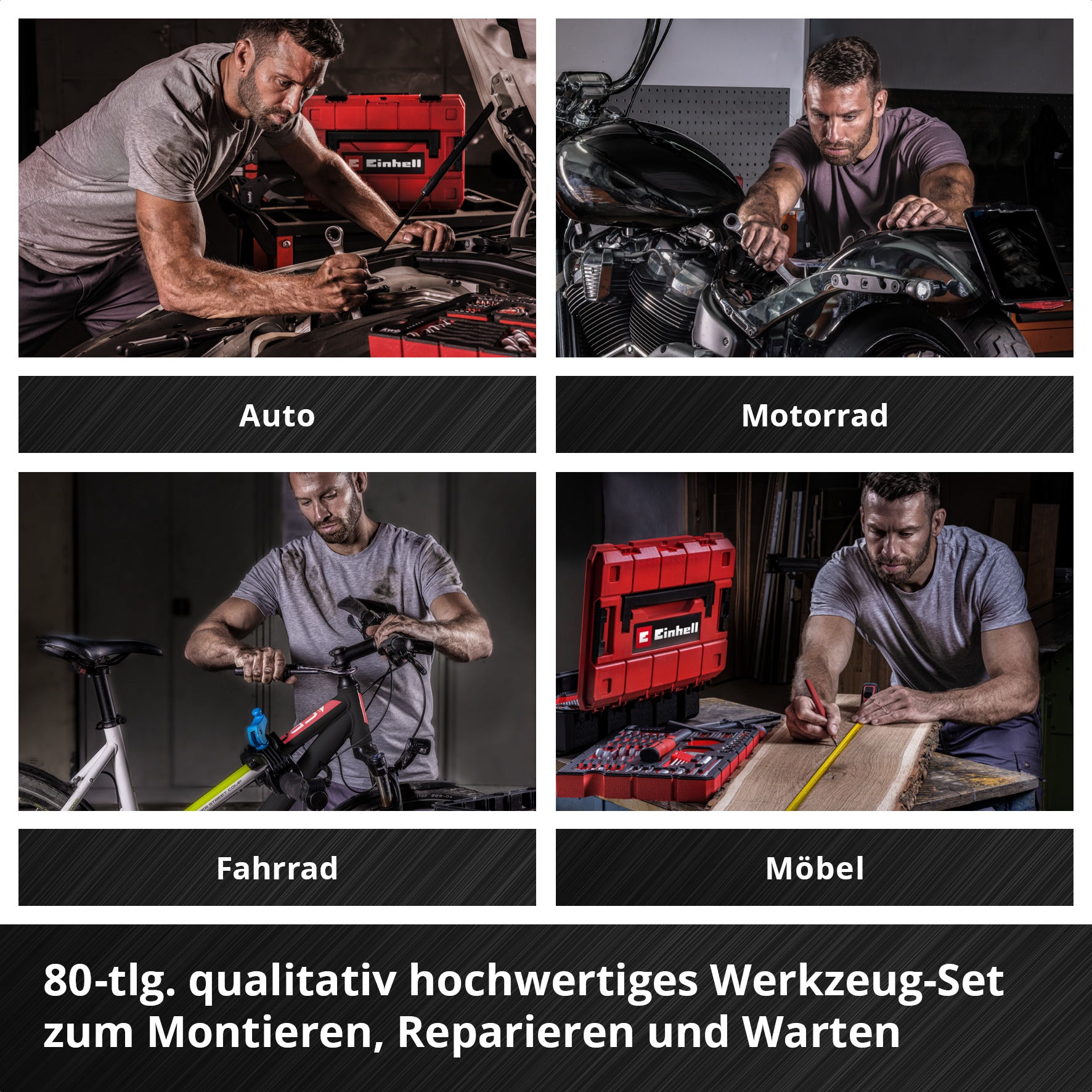 EINHELL Werkzeugkoffer, 370570, E-Case, 80-teilig EINHELL Werkzeugkoffer, 370570, E-Case, 80-teilig