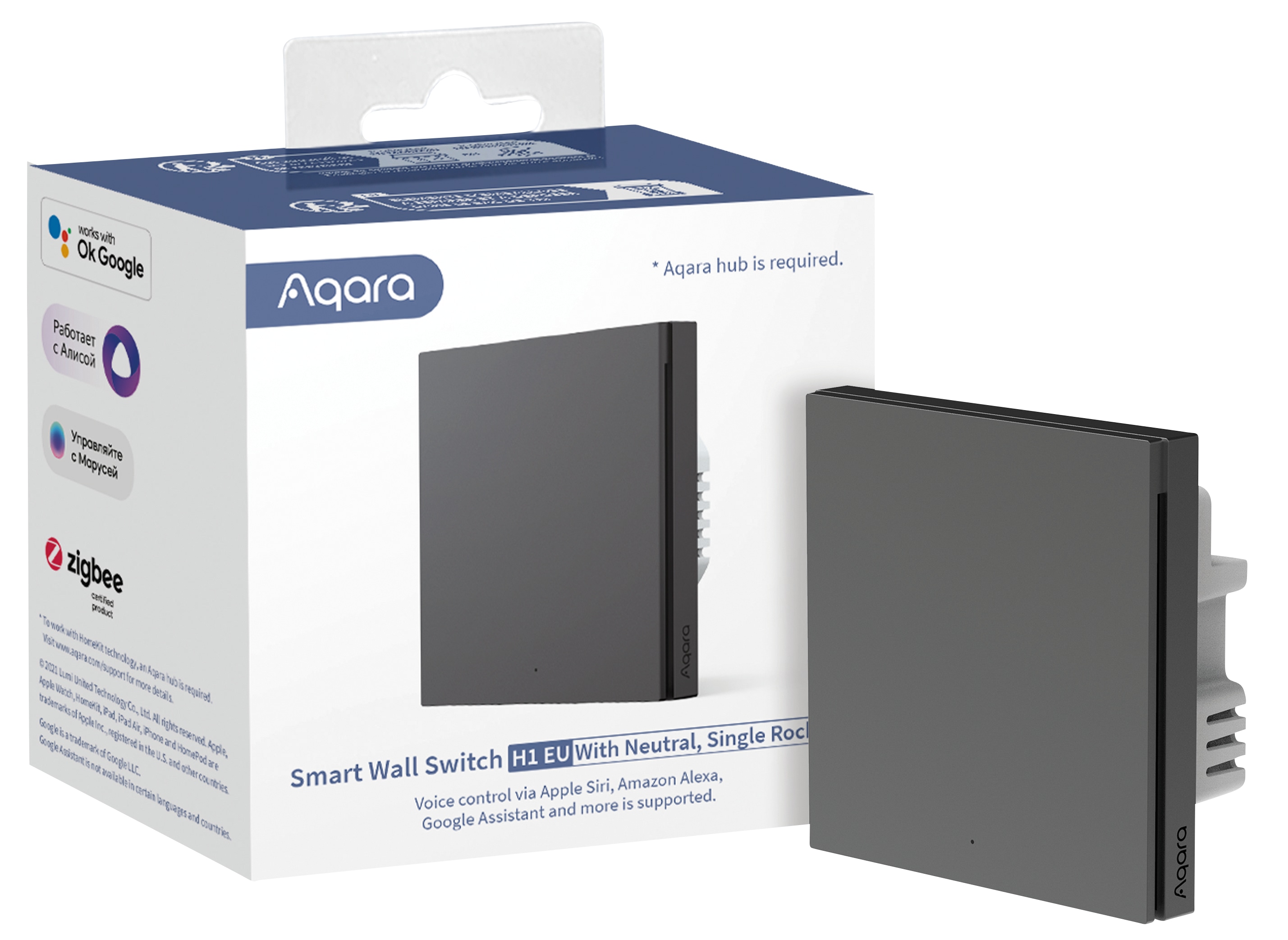 AQARA Funk-Wandschalter WS-EUK03-G H1, wandmontage, grau AQARA Funk-Wandschalter WS-EUK03-G H1, wandmontage, grau