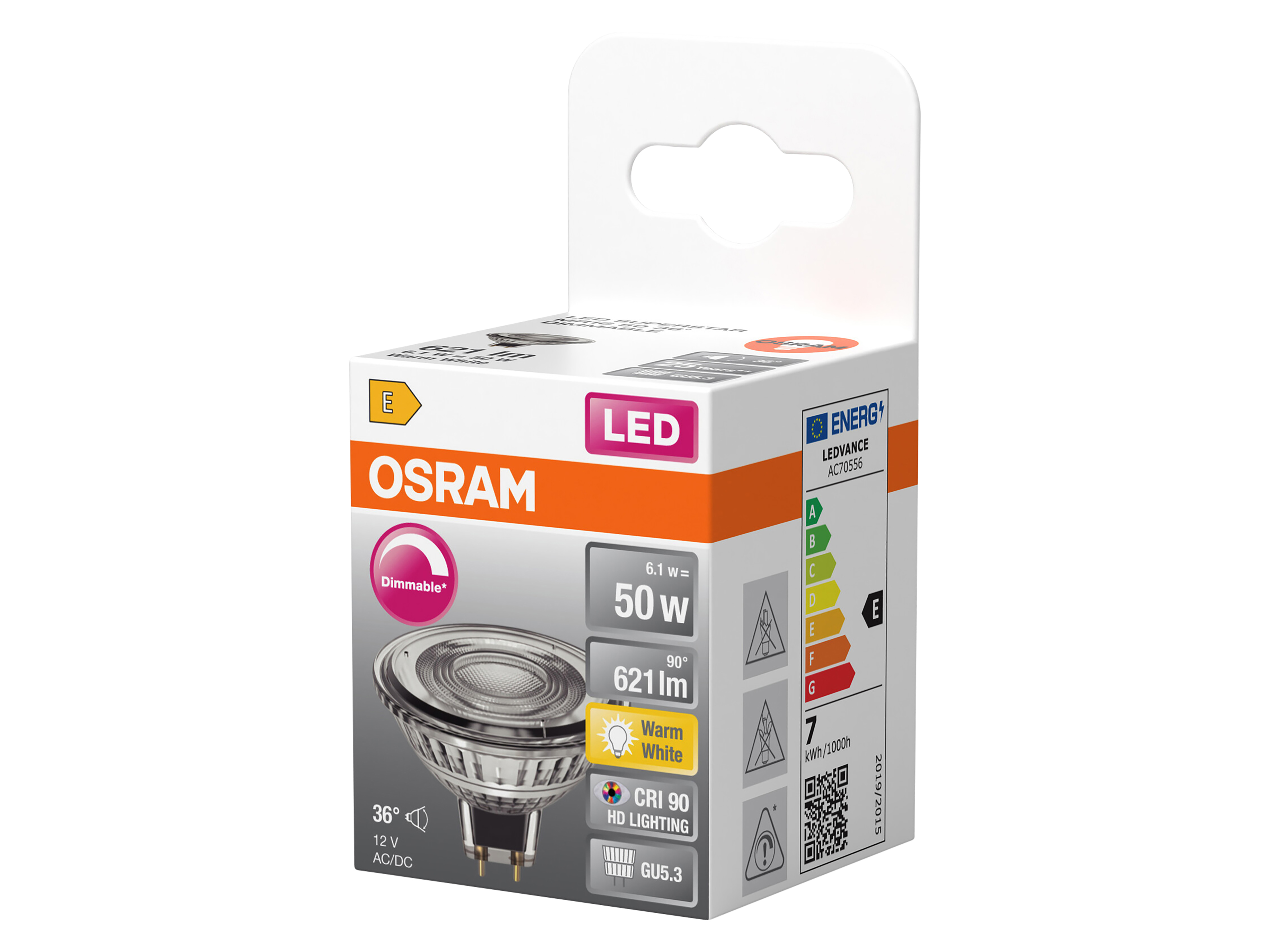 OSRAM LED-Lampe SUPERSTAR, dimmbar, GU5.3, 6,1W, 2700K, EEK: E, 621lm, IP20, warmweiß OSRAM LED-Lampe SUPERSTAR, dimmbar, GU5.3, 6,1W, 2700K, EEK: E, 621lm, IP20, warmweiß