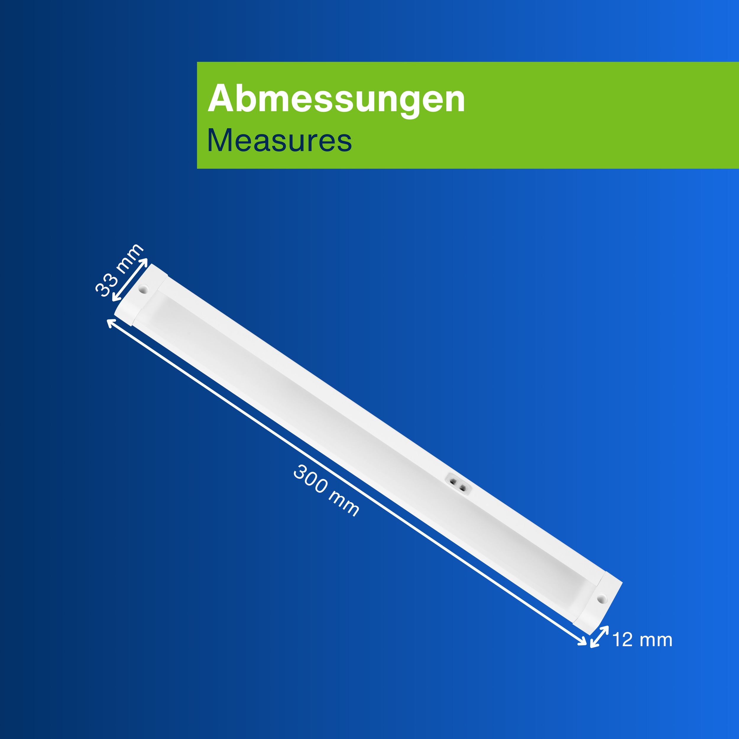 REV LED-Unterbauleuchte, 4W, 3000K, 300lm, warmweiß, IP20, 30 cm REV LED-Unterbauleuchte, 4W, 3000K, 300lm, warmweiß, IP20, 30 cm