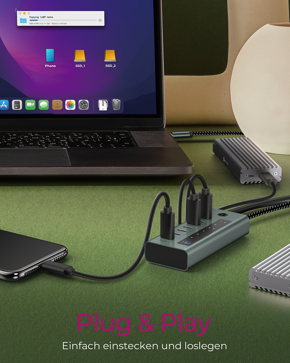 ICY BOX USB 3.2 HUB IB-HUB1457-C31 7Port ICY BOX USB 3.2 HUB IB-HUB1457-C31 7Port