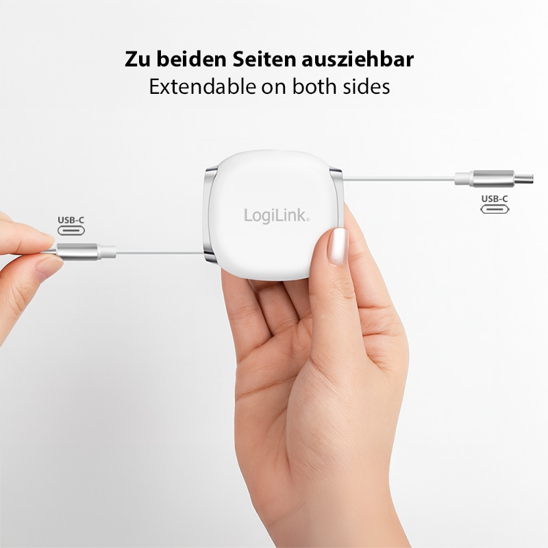 LOGILINK USB2.0 Kabel CU0501 USB-C M/USB-C M 60W 1m weiß ausziehbar LOGILINK USB2.0 Kabel CU0501 USB-C M/USB-C M 60W 1m weiß ausziehbar