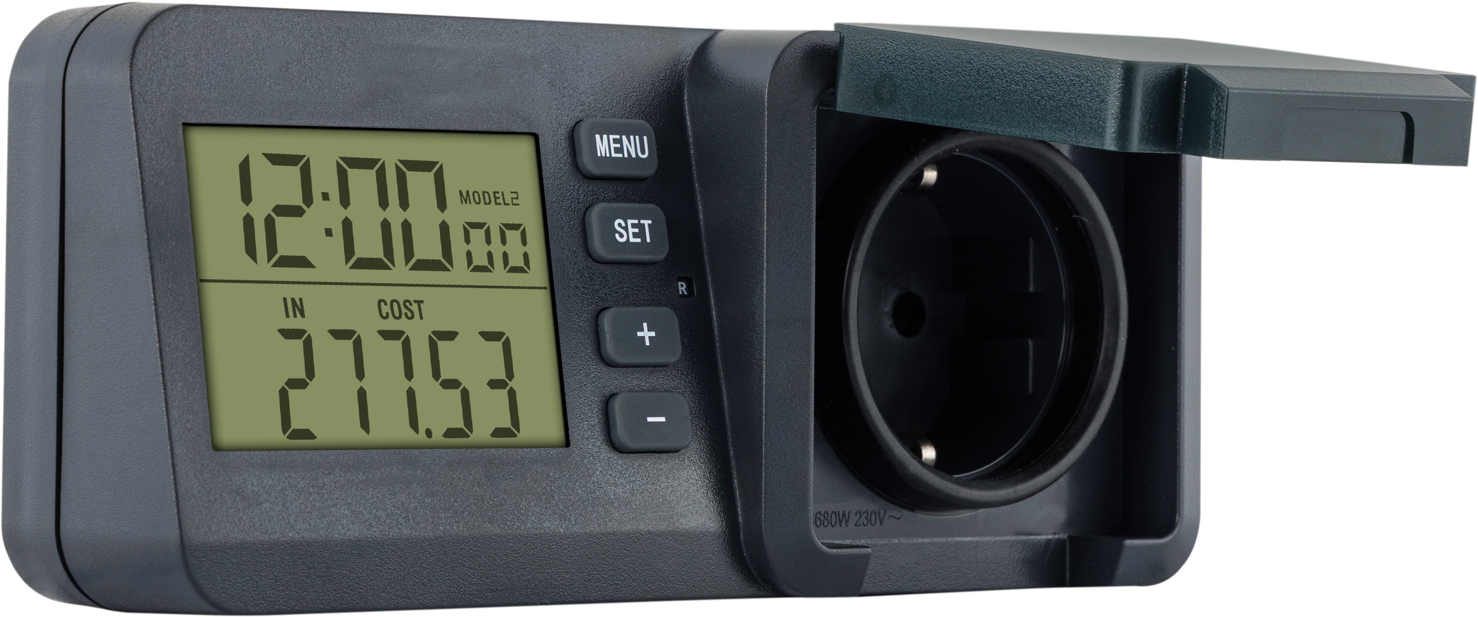REV Energiekostenmessgerät EP011CTL-GR, LCD-Display, IP44, schwarz/grün REV ENERGIEKOSTENMESSGERÄT EP011CTL-GR, LCD-DISPLAY, IP44, SCHWARZ-GRÜN