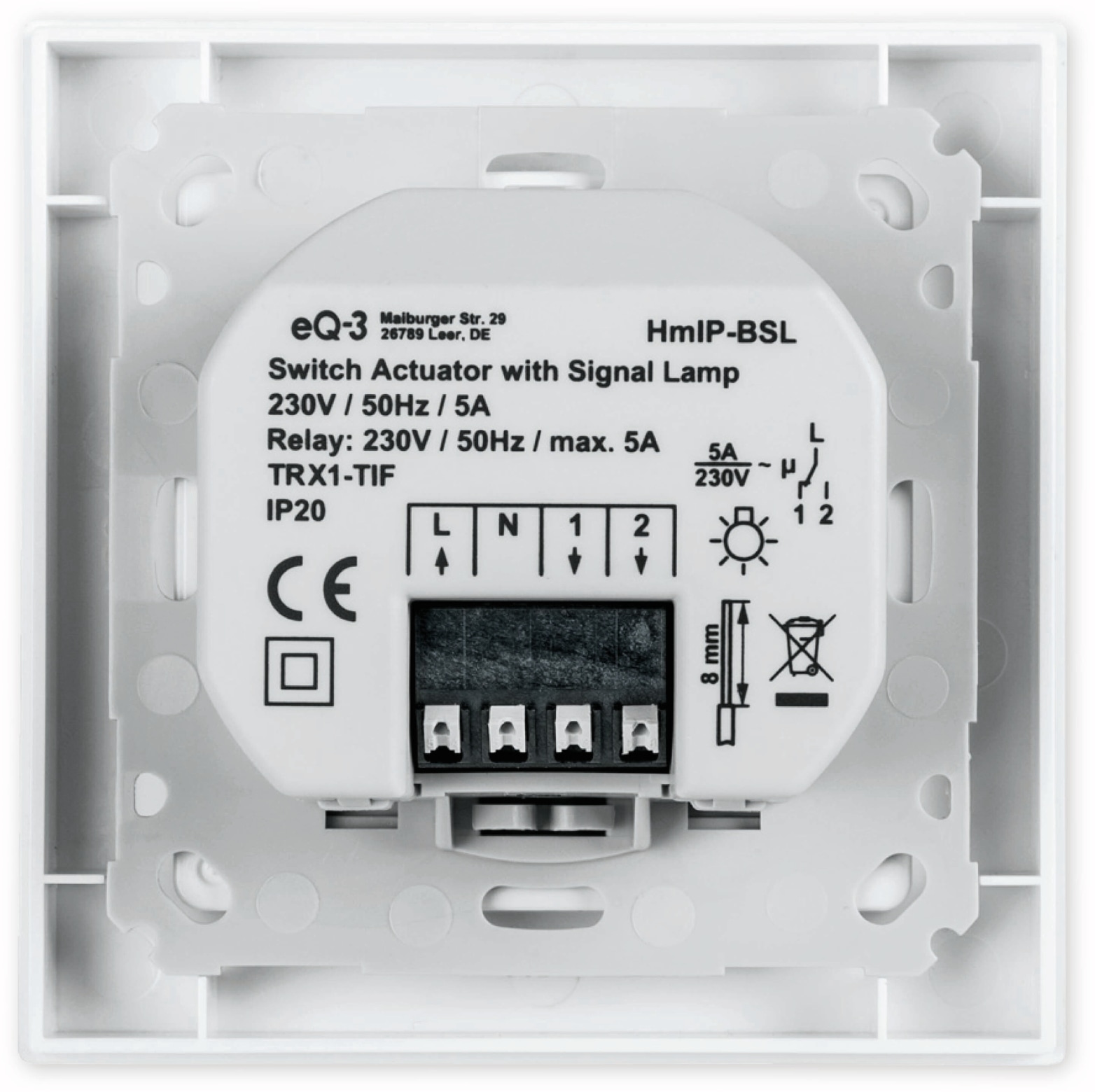 HOMEMATIC IP Smart Home 152020A0 Schaltaktor für Markenschalter, Signalleuchte