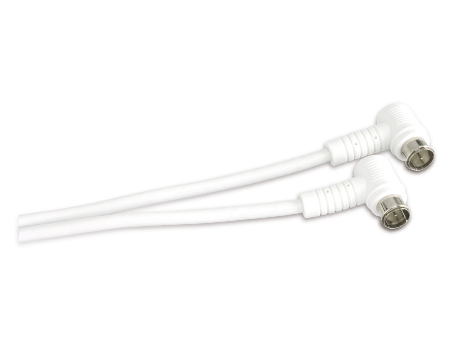 GOOBAY F-Quick-Antennenanschlusskabel 2,5 m, weiß, 2x gewinkelt, 80 dB GOOBAY F-Quick-Antennenanschlusskabel 2,5 m, weiß, 2x gewinkelt, 80 dB