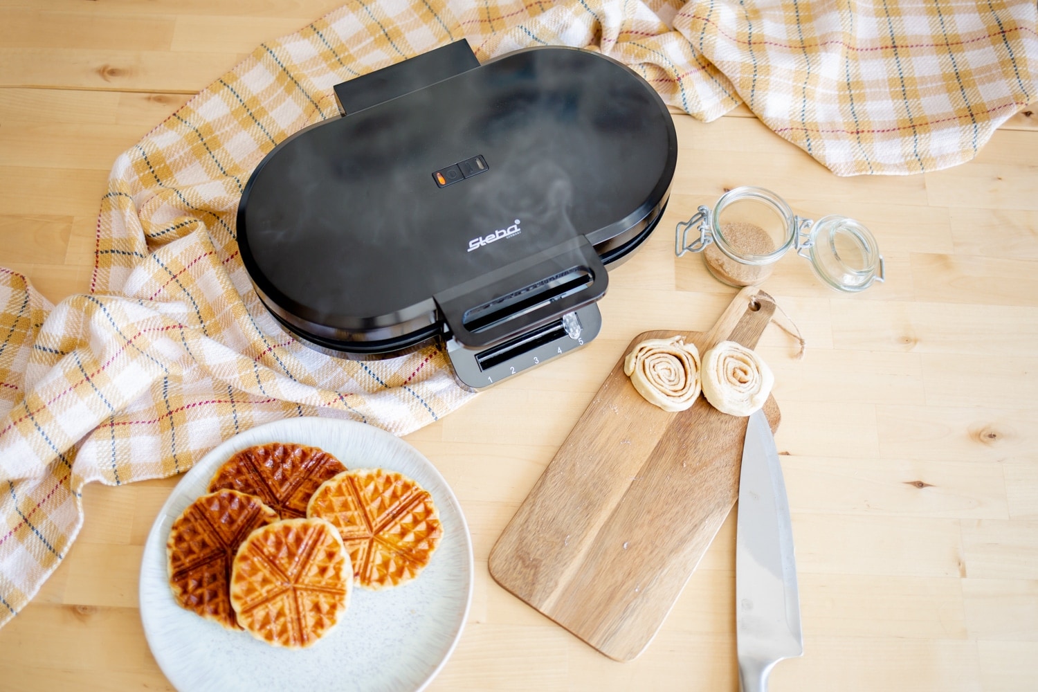 STEBA Doppel Waffeleisen WE 2, 2x5 Herzwaffeln, Ø15,5cm, antihaftbeschichtung STEBA Doppel Waffeleisen WE 2, 2x5 Herzwaffeln, Ø15,5cm, antihaftbeschichtung