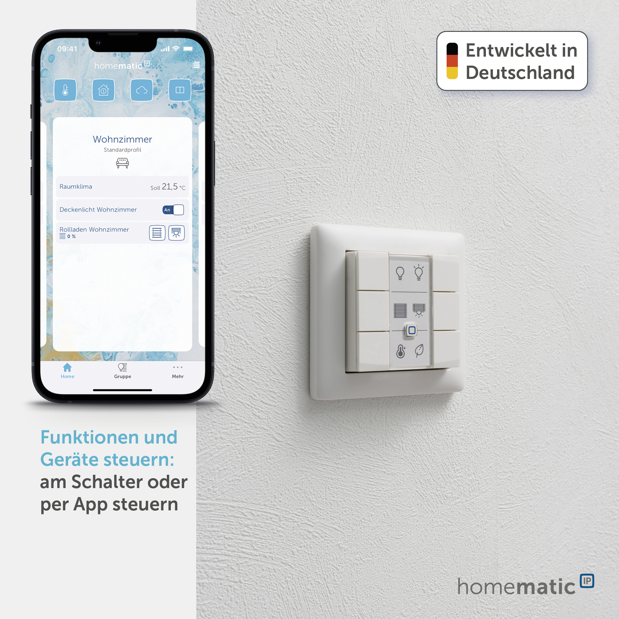 HOMEMATIC IP Smart Home 142308A0 Wandtaster 6-fach HOMEMATIC IP Smart Home 142308A0 Wandtaster 6-fach