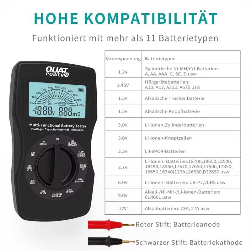 QUATPOWER Batterietester B3, inkl. Innenwiderstandsmessung QUATPOWER Batterietester B3, inkl. Innenwiderstandsmessung