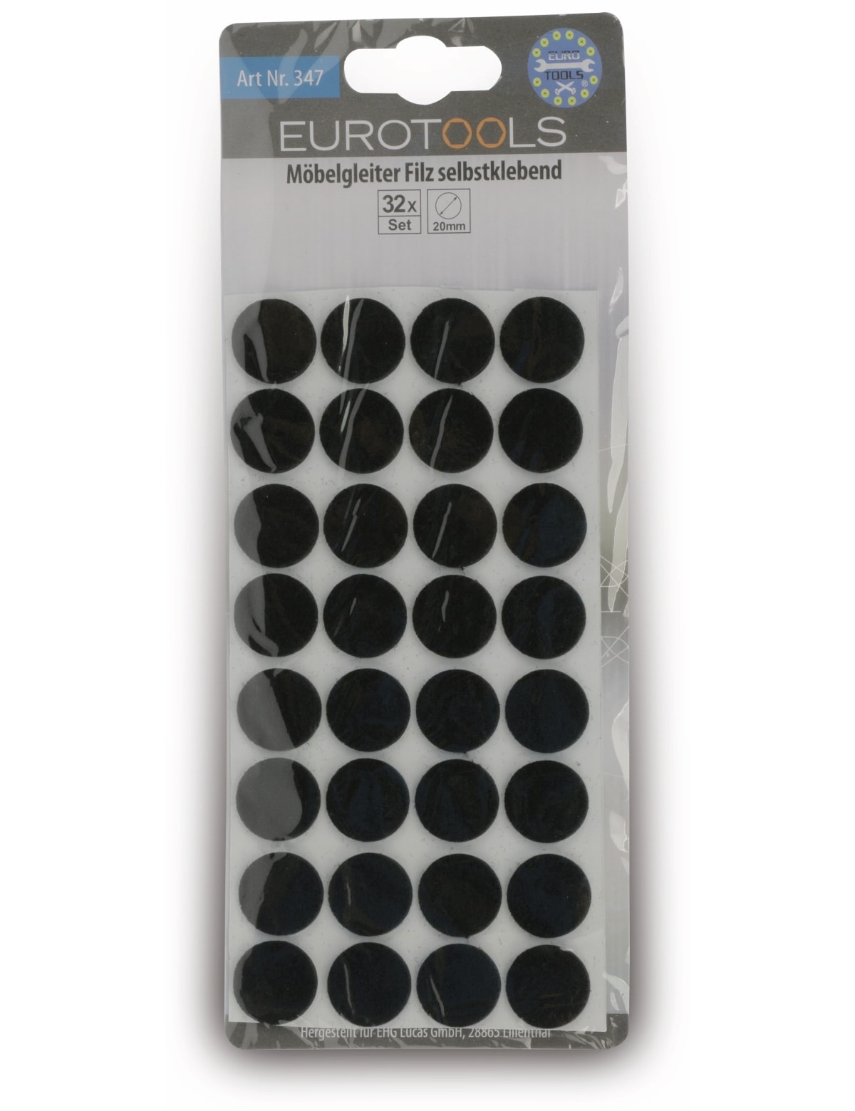 EUROTOOLS Filzgleiter 347-NBFR, Ø 20 mm, 32 Stück EUROTOOLS Filzgleiter 347-NBFR, Ø 20 mm, 32 Stück