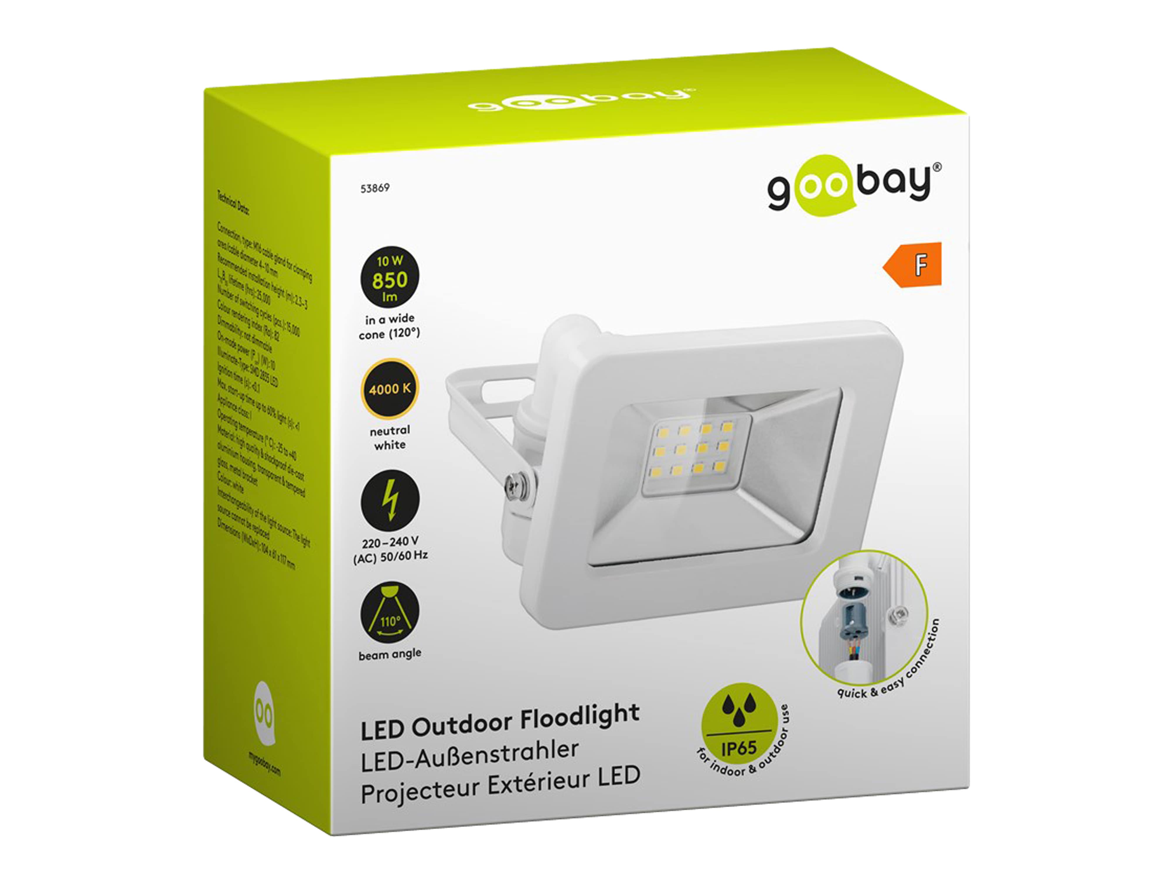 GOOBAY LED-Fluter, 10W, 850lm, 4000K, weiß GOOBAY LED-Fluter, 10W, 850lm, 4000K, weiß